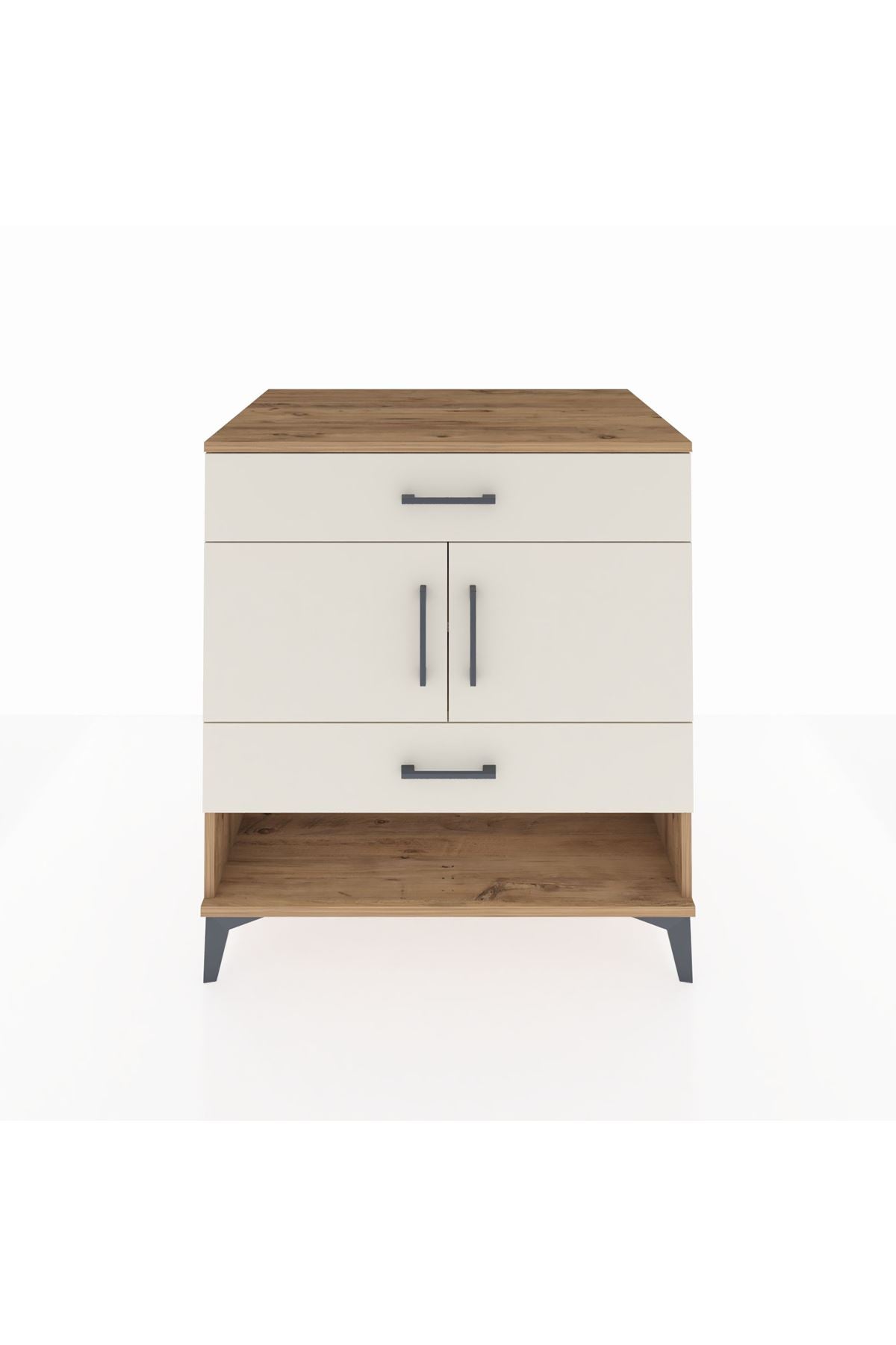Kronos Şifonyer 2 Raflı 2 Çekmeceli 2 Kapaklı 88x59x96 - S70M038V7C