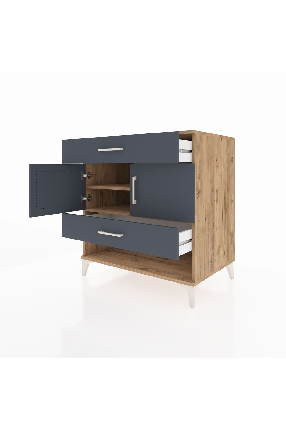 Kronos Şifonyer 2 Raflı 2 Çekmeceli 2 Kapaklı 88x59x96 - S70M038V8C