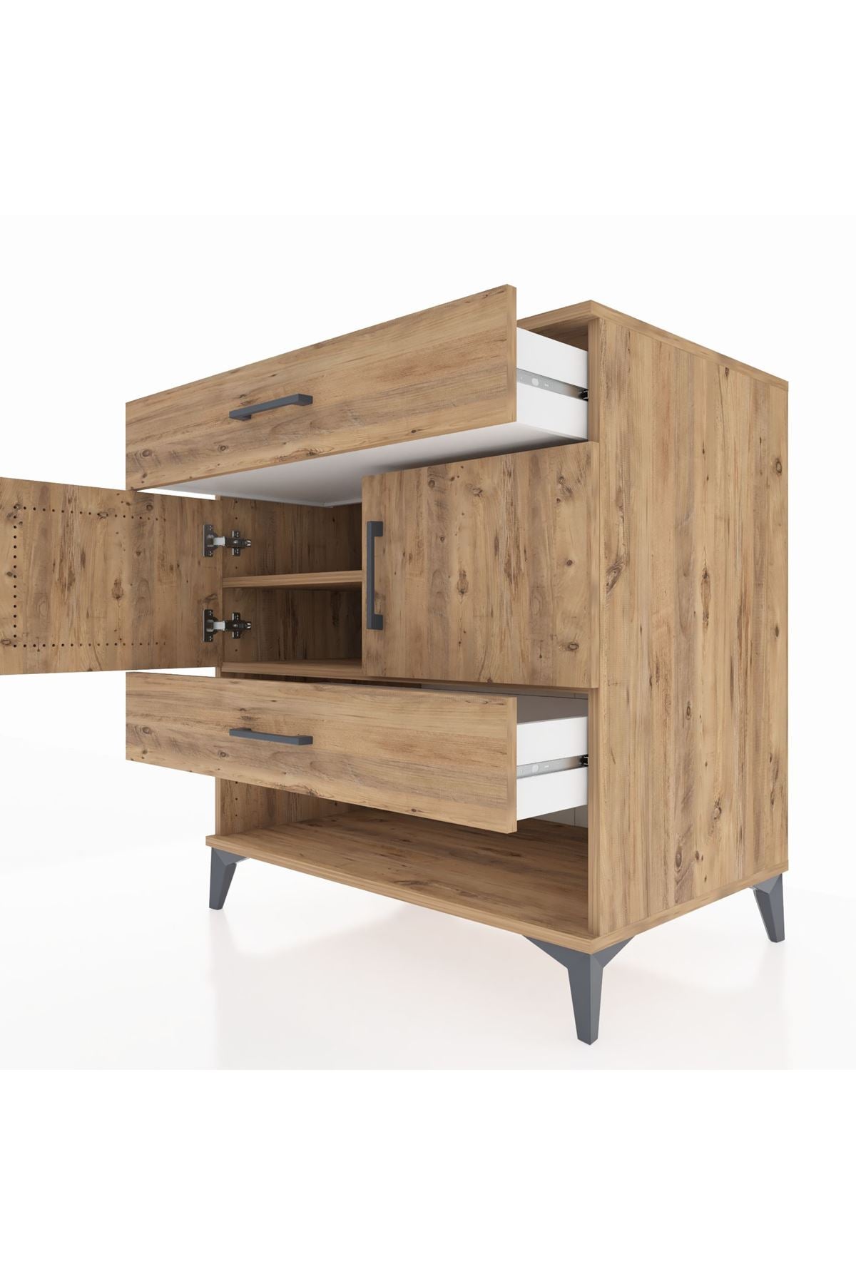 Kronos Şifonyer 2 Raflı 2 Çekmeceli 2 Kapaklı 88x59x96 - S70M038V9C
