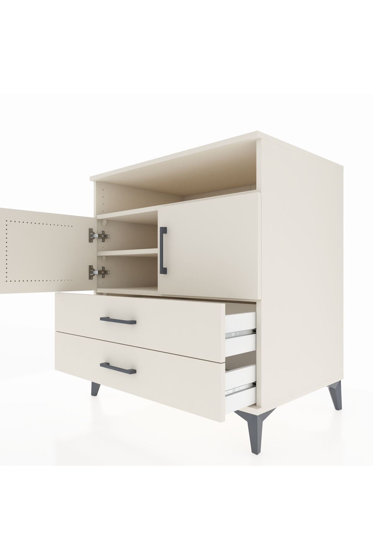 Kronos Şifonyer 3 Raflı 2 Çekmeceli 2 Kapaklı 88x59x96 - S70M039V1C