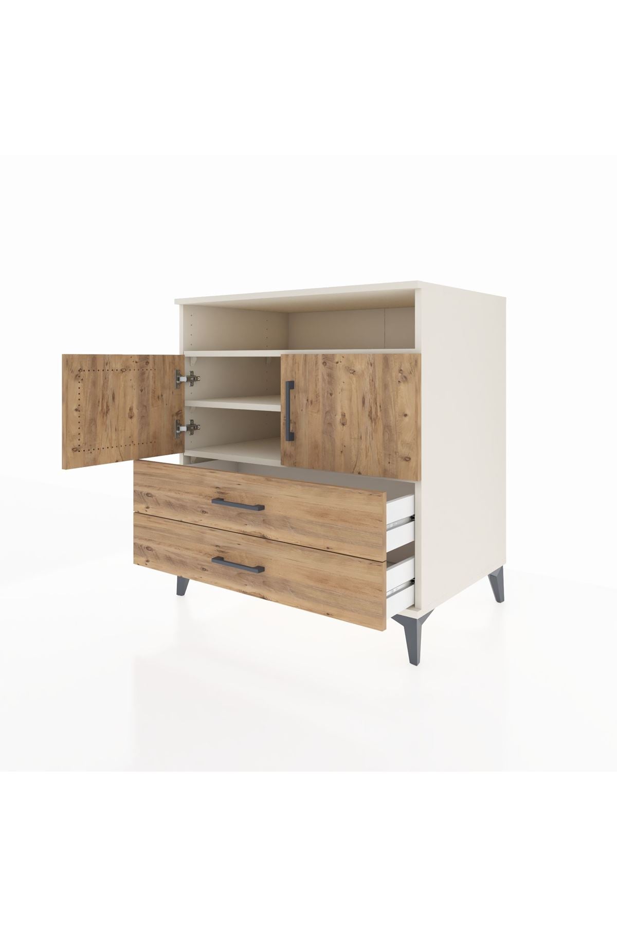 Kronos Şifonyer 3 Raflı 2 Çekmeceli 2 Kapaklı 88x59x96 - S70M039V3C