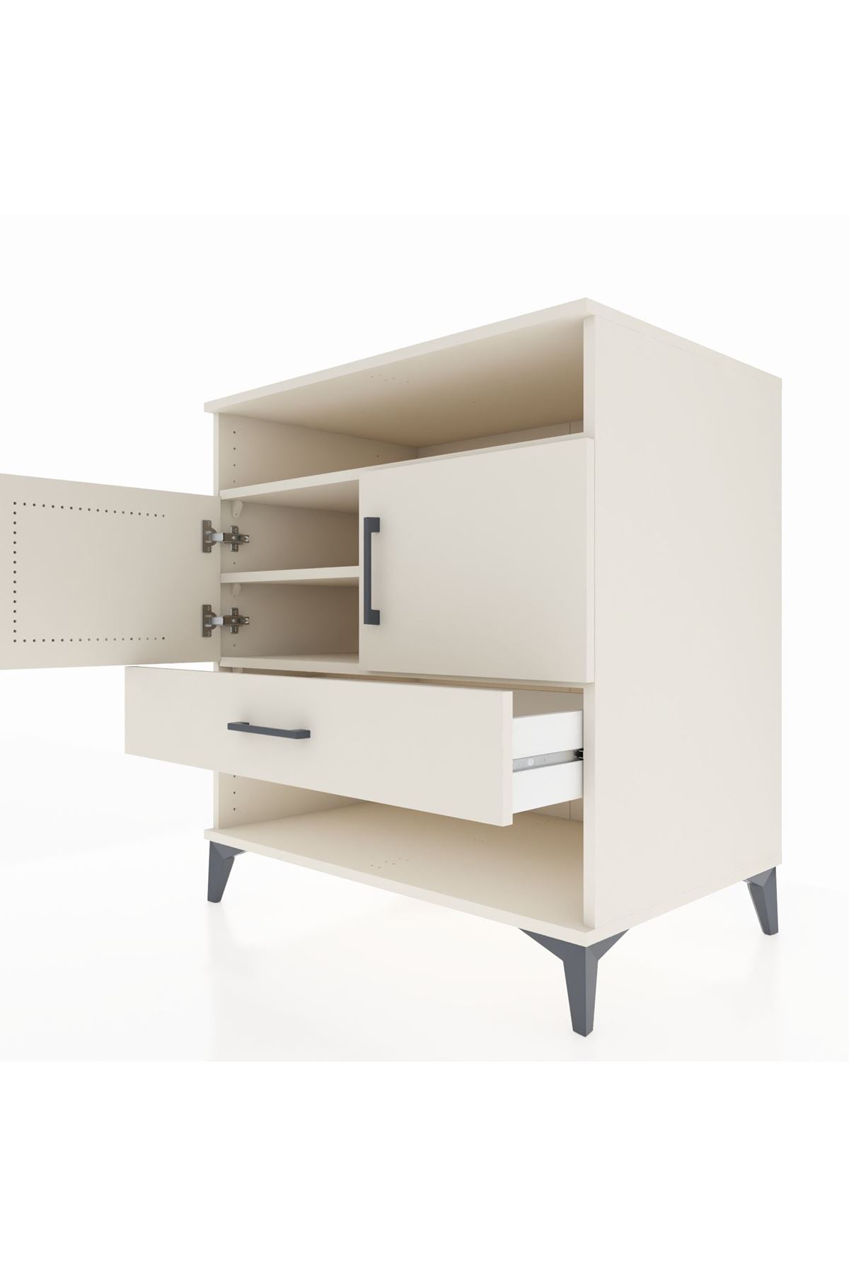 Kronos Şifonyer 3 Raflı Tek Çekmeceli 2 Kapaklı 88x59x96 - S70M040V1C