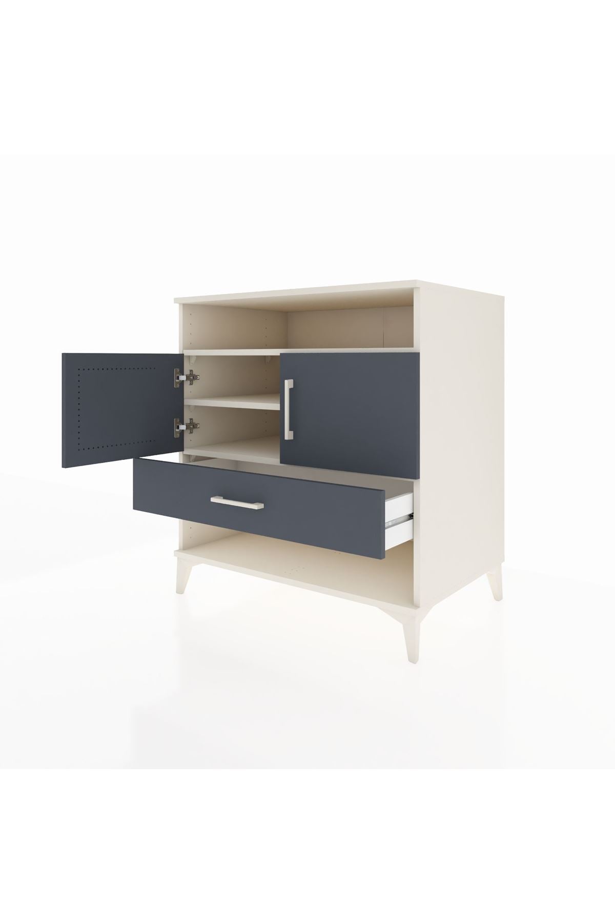 Kronos Şifonyer 3 Raflı Tek Çekmeceli 2 Kapaklı 88x59x96 - S70M040V2C
