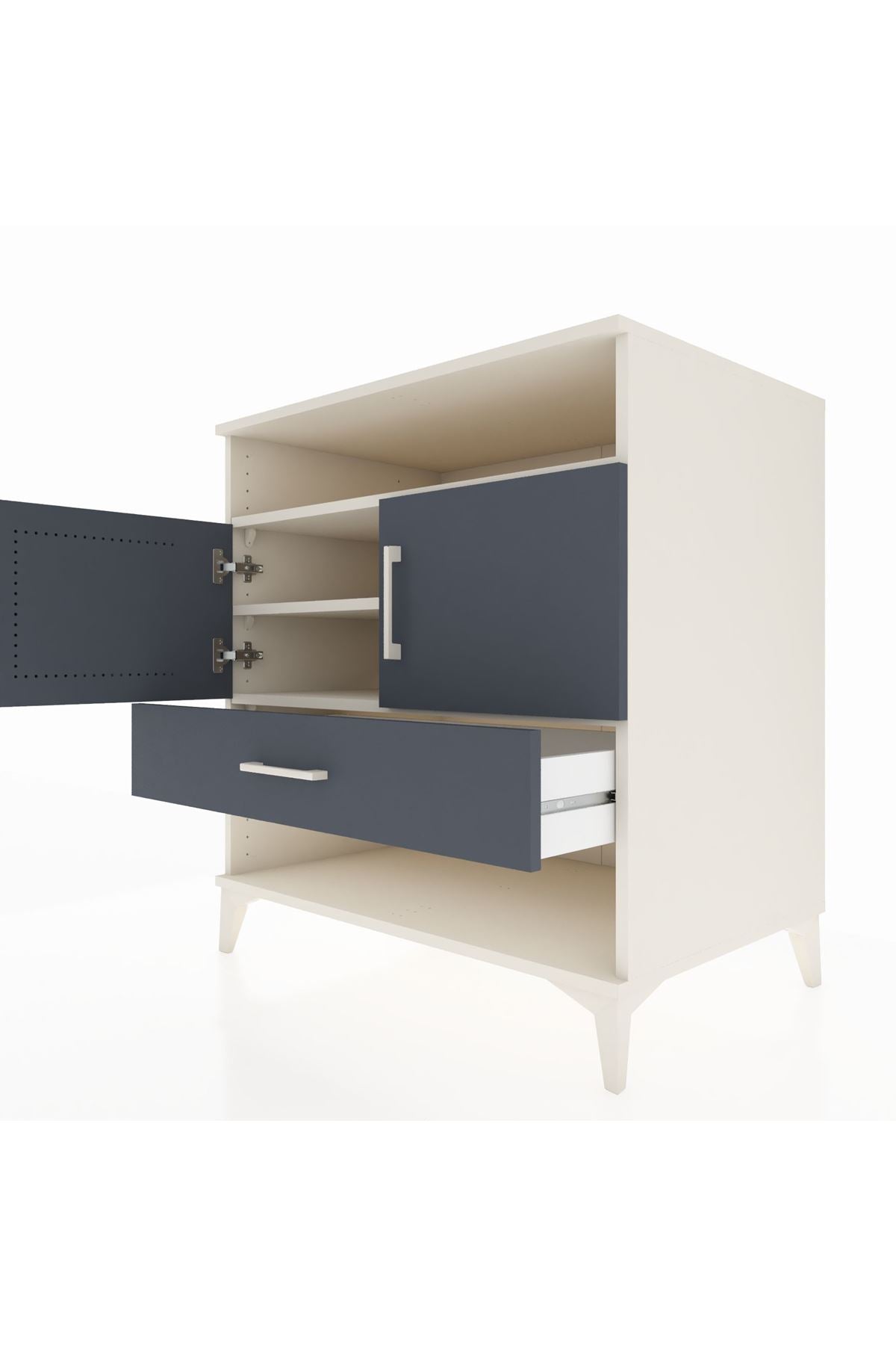 Kronos Şifonyer 3 Raflı Tek Çekmeceli 2 Kapaklı 88x59x96 - S70M040V2C