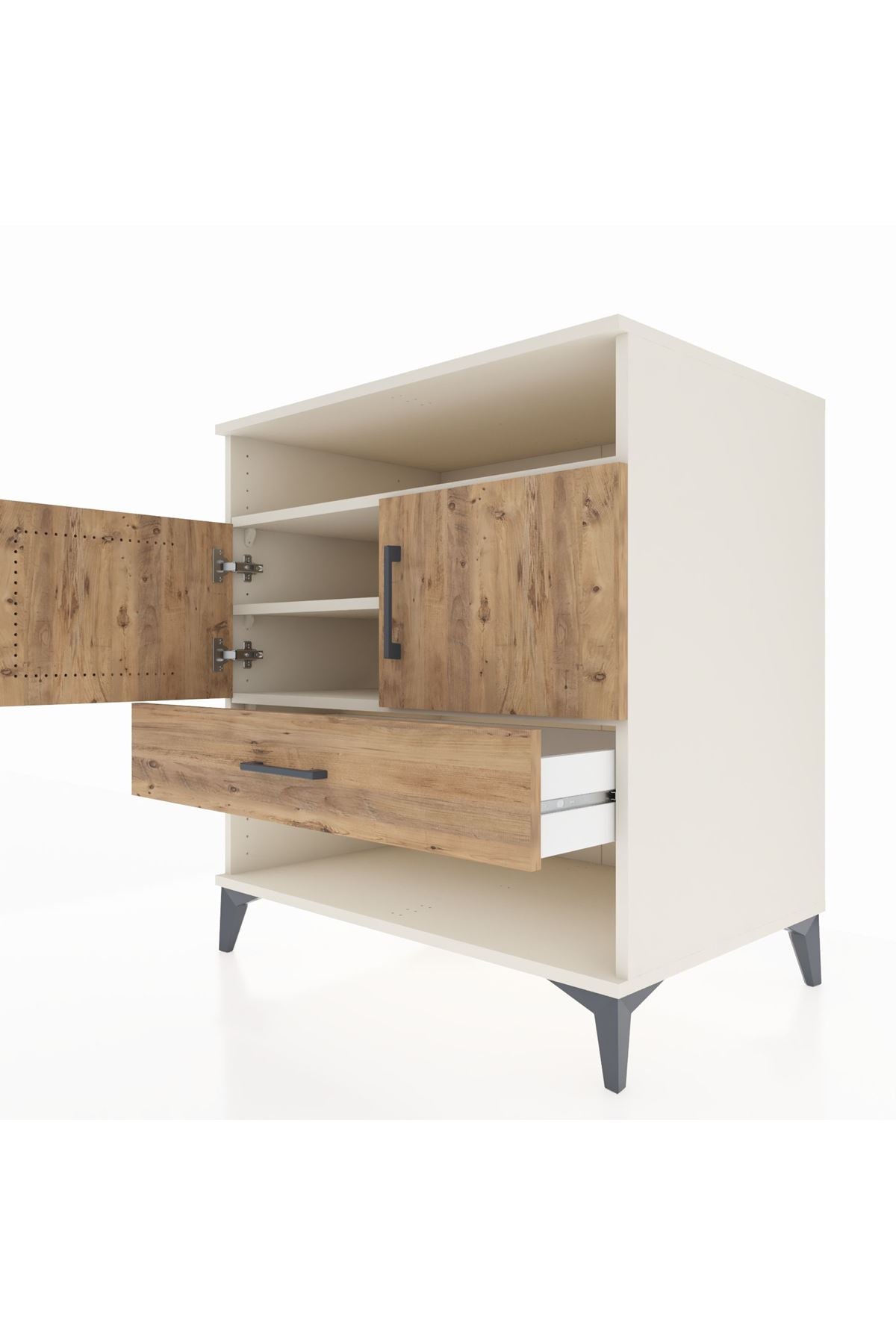Kronos Şifonyer 3 Raflı Tek Çekmeceli 2 Kapaklı 88x59x96 - S70M040V3C