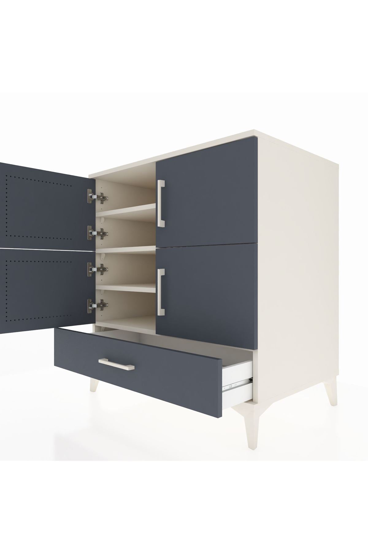 Kronos Şifonyer 4 Raflı Tek Çekmeceli 4 Kapaklı 88x59x96 - S70M041V2C