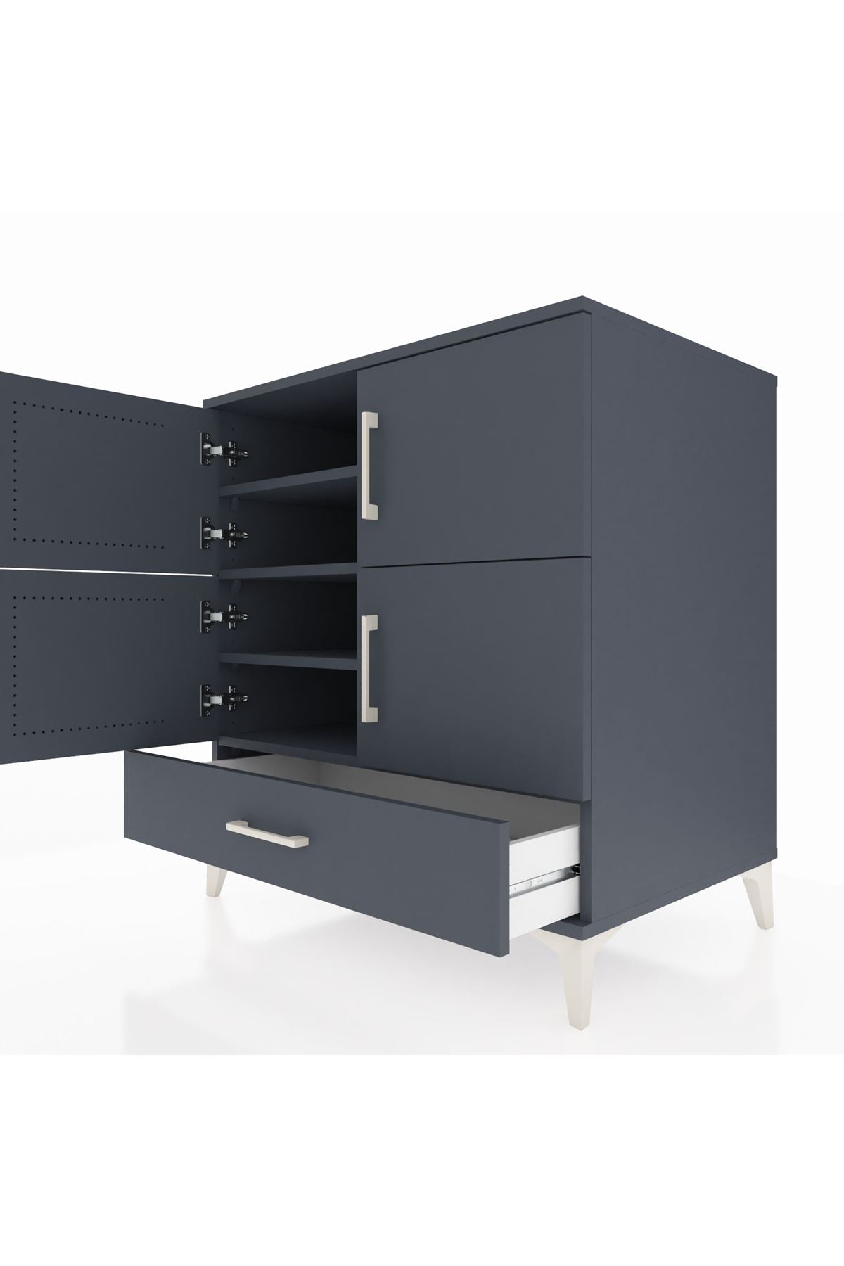 Kronos Şifonyer 4 Raflı Tek Çekmeceli 4 Kapaklı 88x59x96 - S70M041V5C