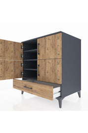 Kronos Şifonyer 4 Raflı Tek Çekmeceli 4 Kapaklı 88x59x96 - S70M041V6C