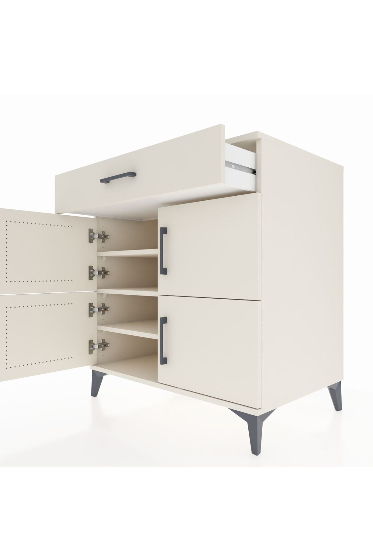 Kronos Şifonyer 3 Raflı Tek Çekmeceli 4 Kapaklı 88x59x96 - S70M043V1C