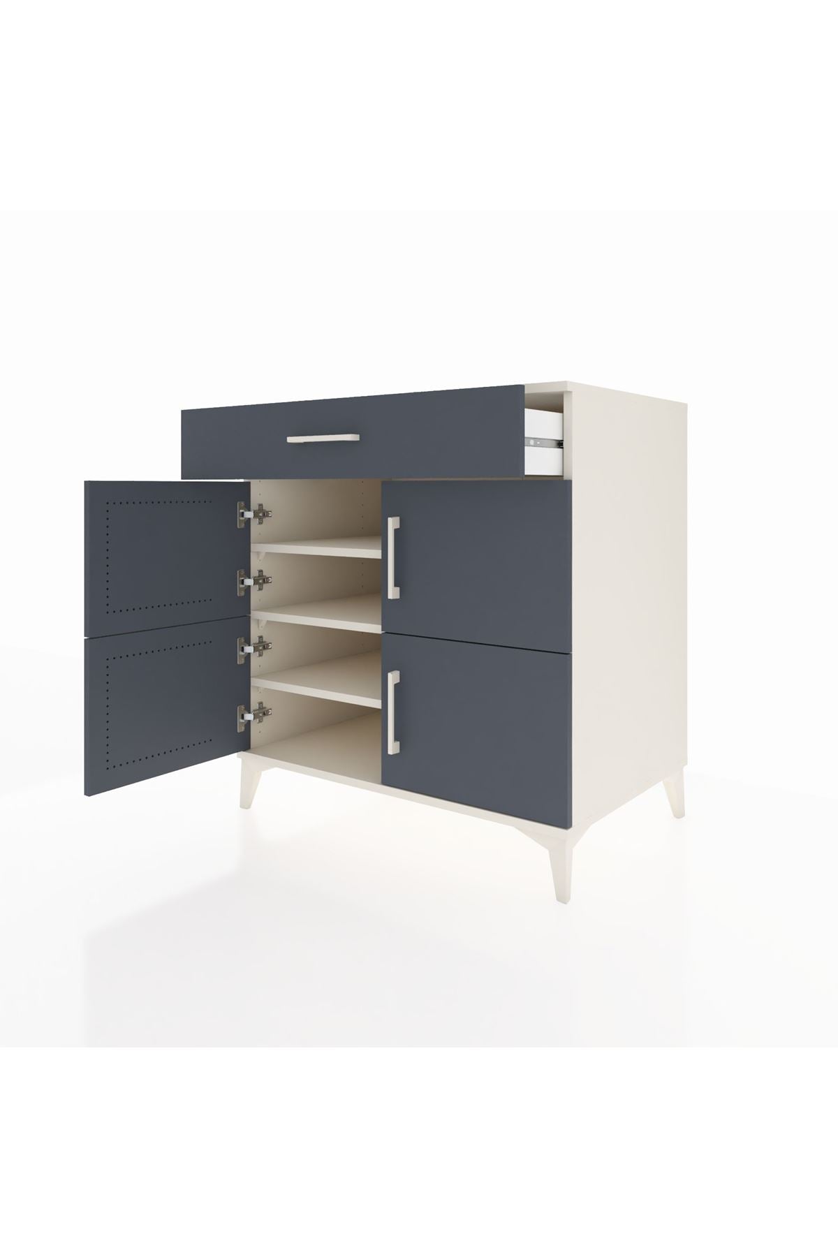 Kronos Şifonyer 3 Raflı Tek Çekmeceli 4 Kapaklı 88x59x96 - S70M043V2C