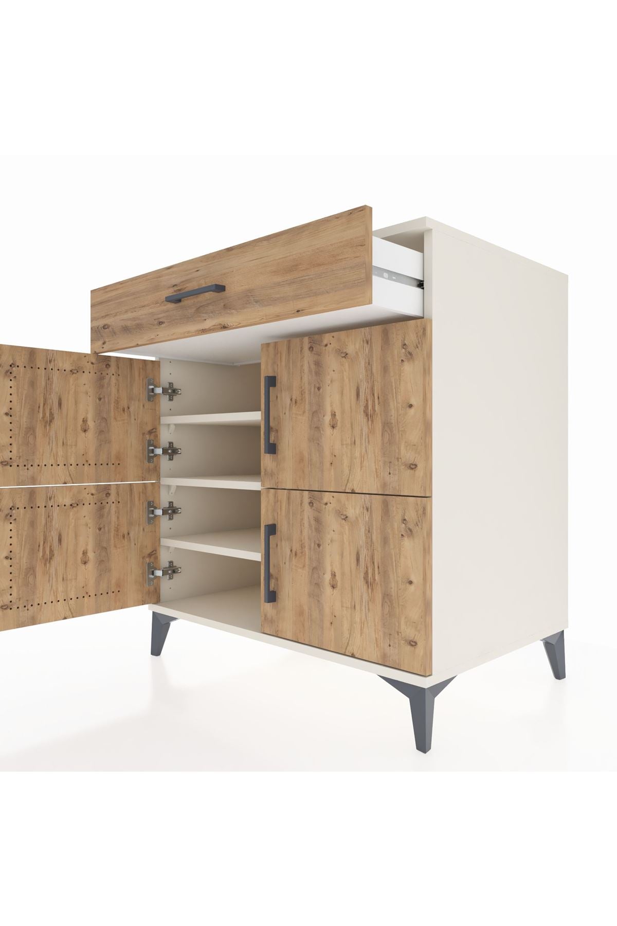 Kronos Şifonyer 3 Raflı Tek Çekmeceli 4 Kapaklı 88x59x96 - S70M043V3C