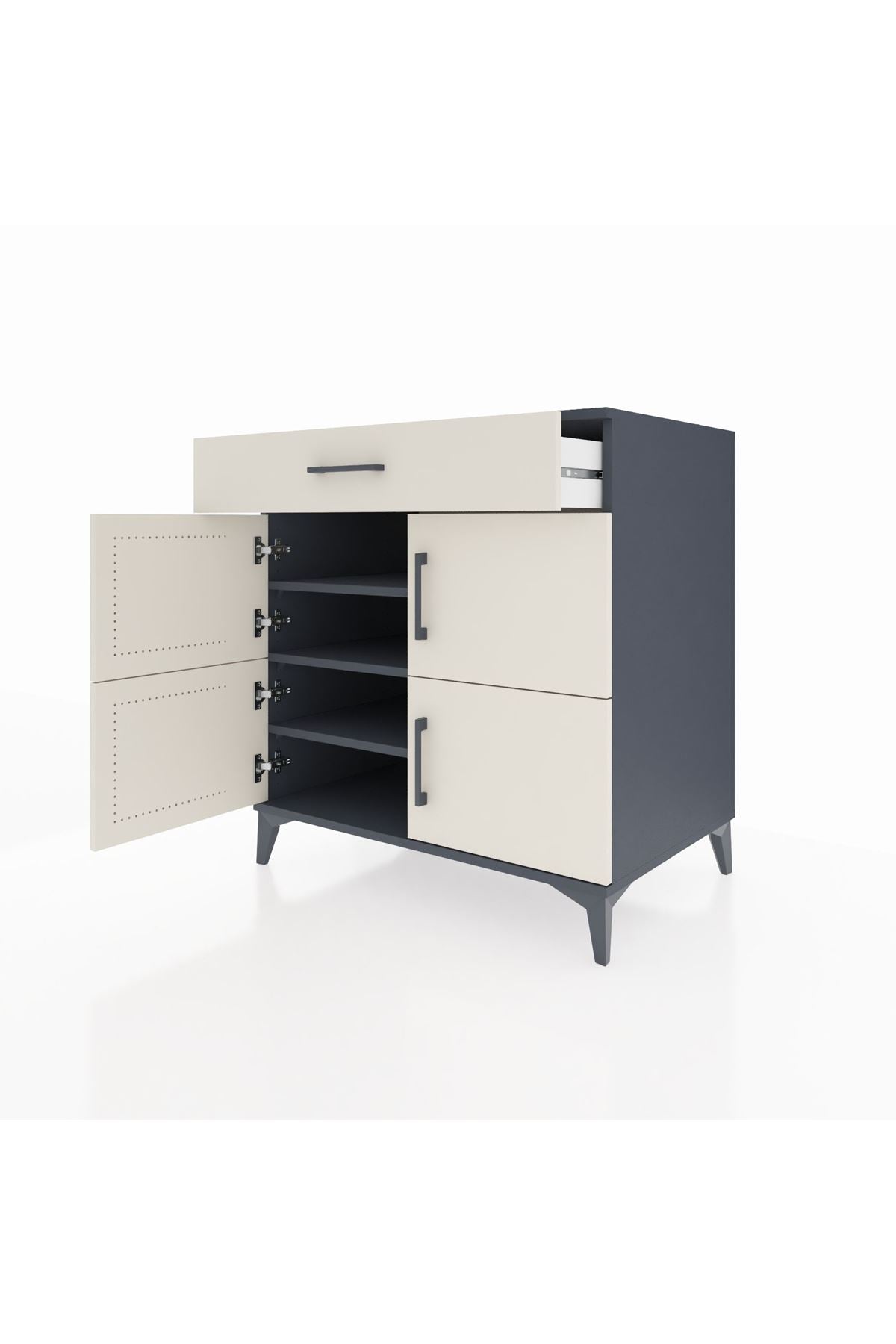 Kronos Şifonyer 3 Raflı Tek Çekmeceli 4 Kapaklı 88x59x96 - S70M043V4C