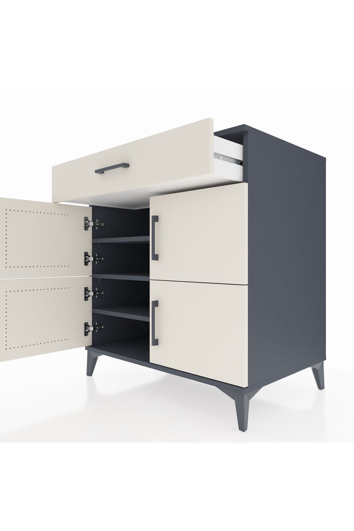 Kronos Şifonyer 3 Raflı Tek Çekmeceli 4 Kapaklı 88x59x96 - S70M043V4C