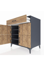 Kronos Şifonyer 3 Raflı Tek Çekmeceli 4 Kapaklı 88x59x96 - S70M043V6C