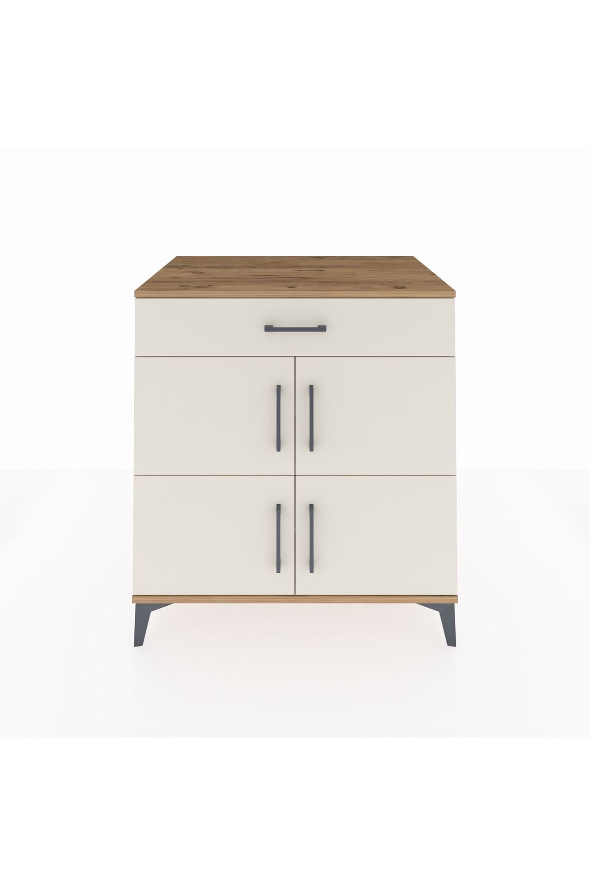 Kronos Şifonyer 3 Raflı Tek Çekmeceli 4 Kapaklı 88x59x96 - S70M043V7C