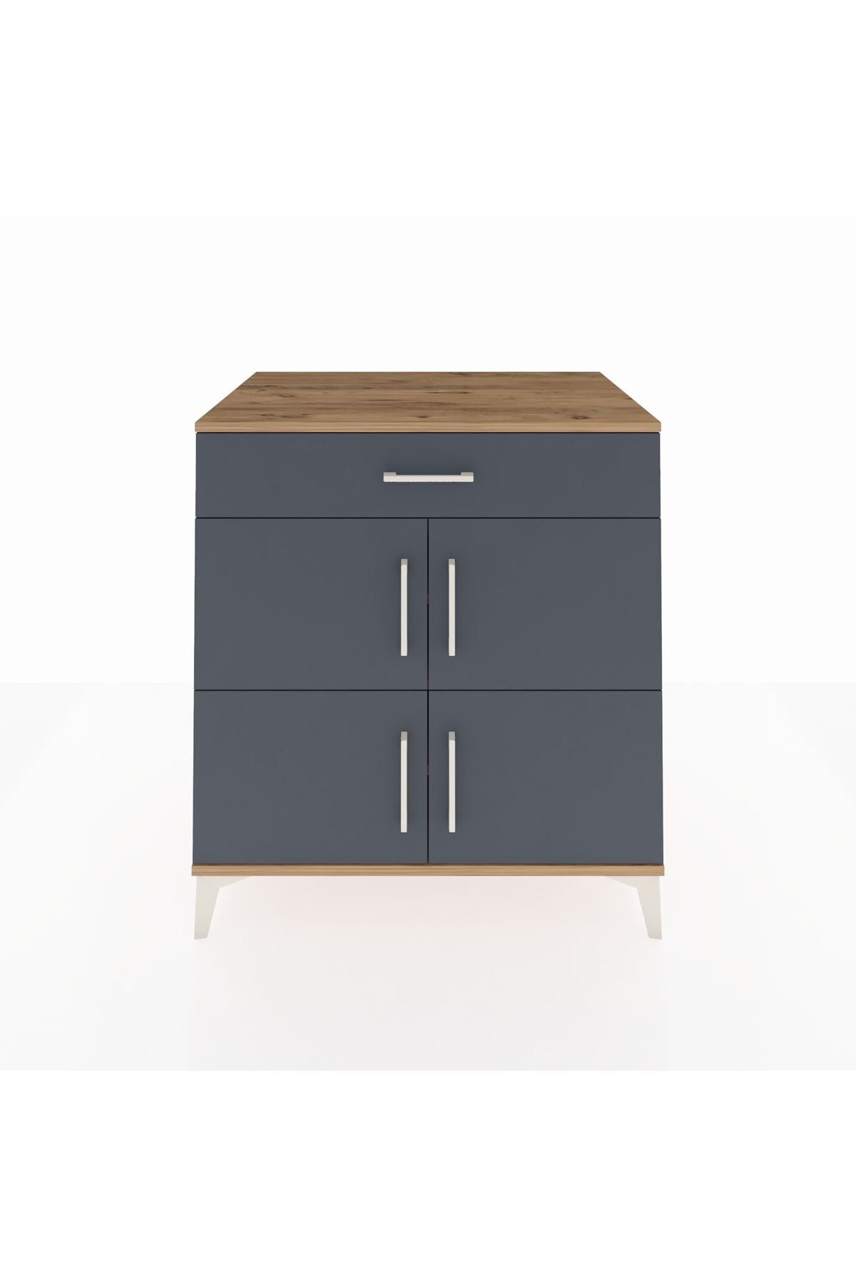 Kronos Şifonyer 3 Raflı Tek Çekmeceli 4 Kapaklı 88x59x96 - S70M043V8C