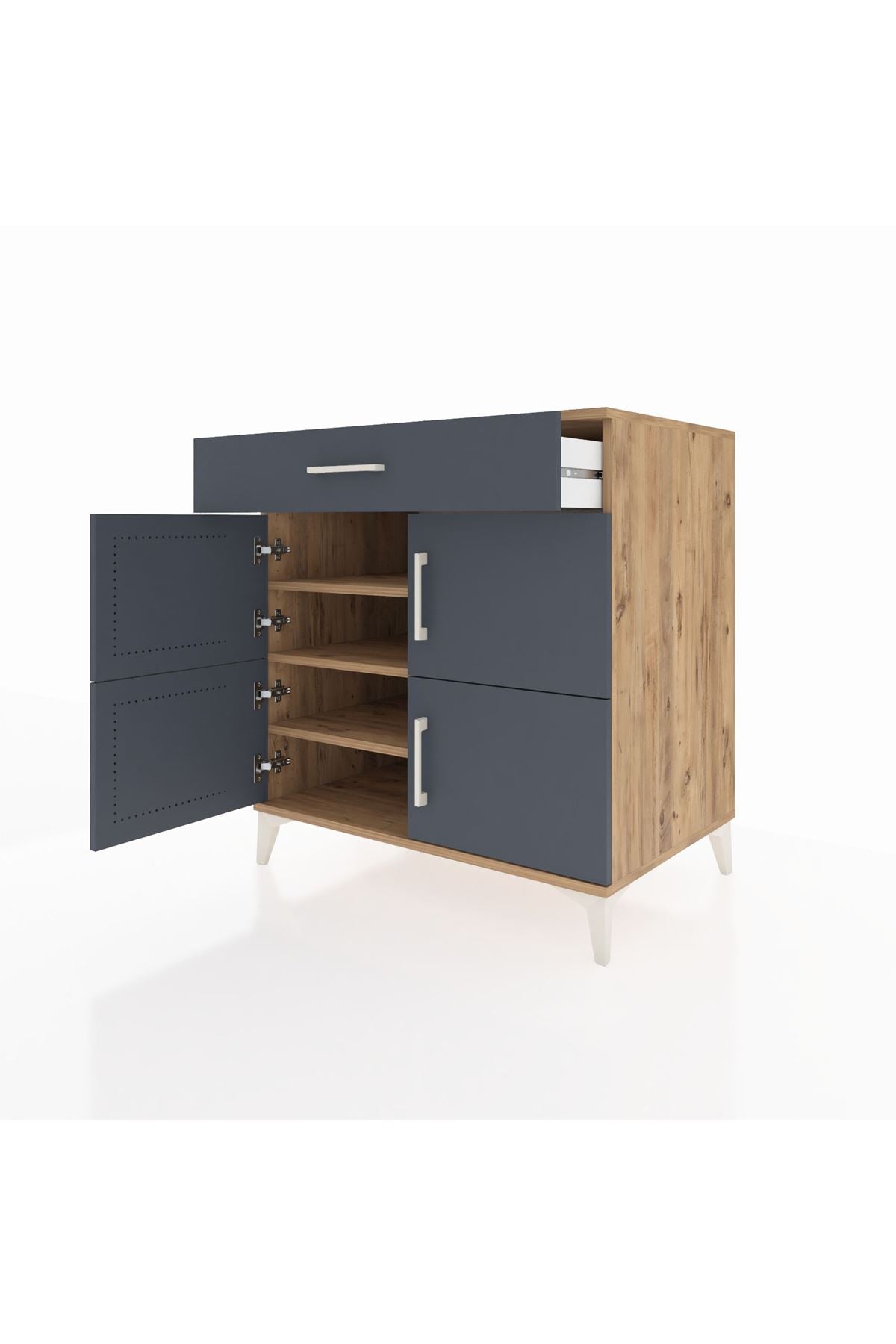 Kronos Şifonyer 3 Raflı Tek Çekmeceli 4 Kapaklı 88x59x96 - S70M043V8C