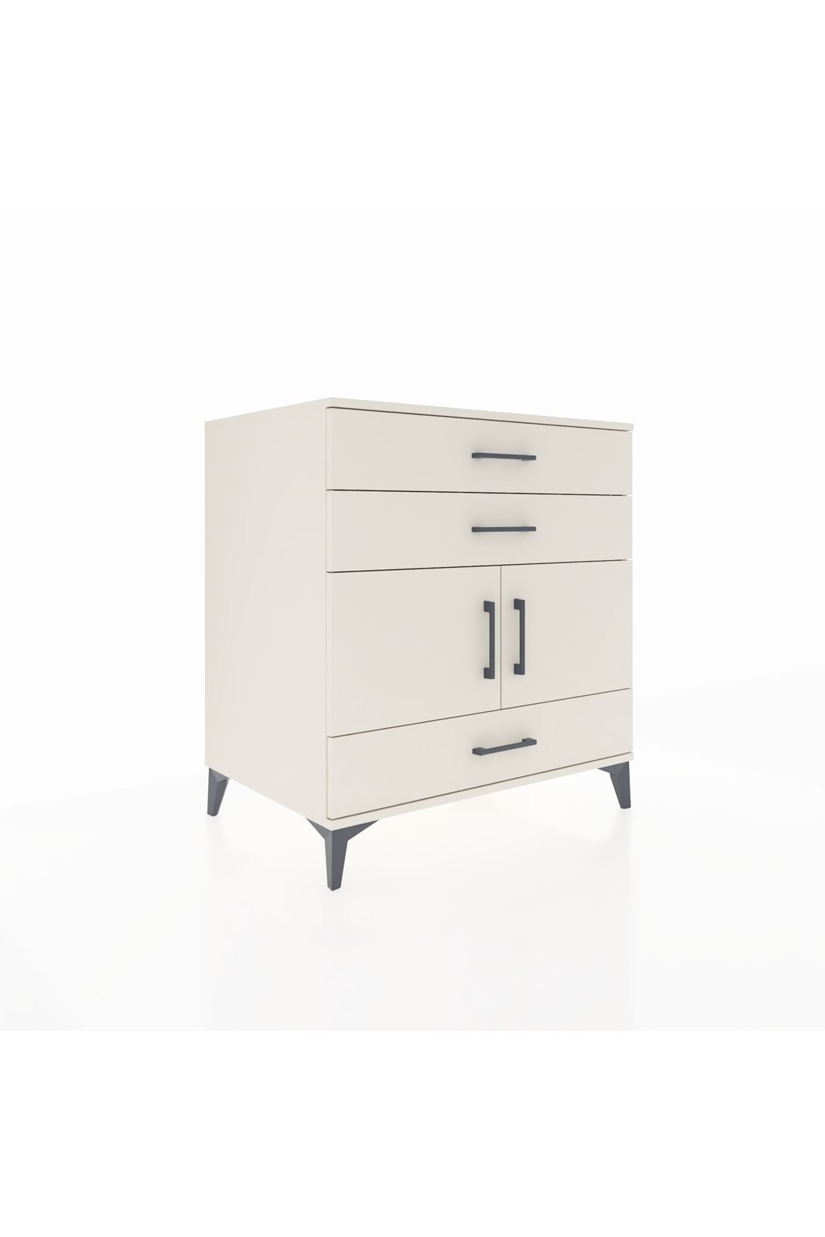 Kronos Şifonyer Tek Raflı 3 Çekmeceli 2 Kapaklı 88x59x96 - S70M045V1C