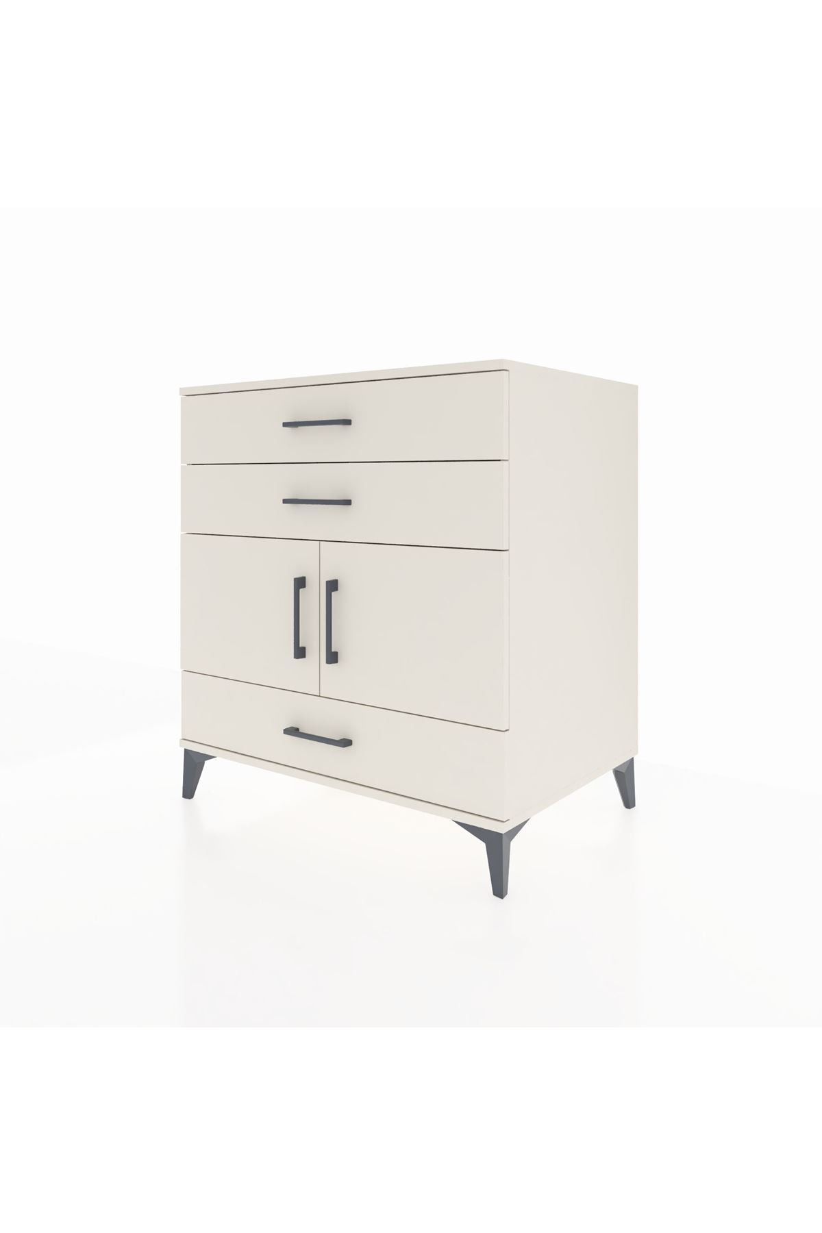 Kronos Şifonyer Tek Raflı 3 Çekmeceli 2 Kapaklı 88x59x96 - S70M045V1C