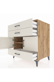 Kronos Şifonyer Tek Raflı 3 Çekmeceli 2 Kapaklı 88x59x96 - S70M045V7C