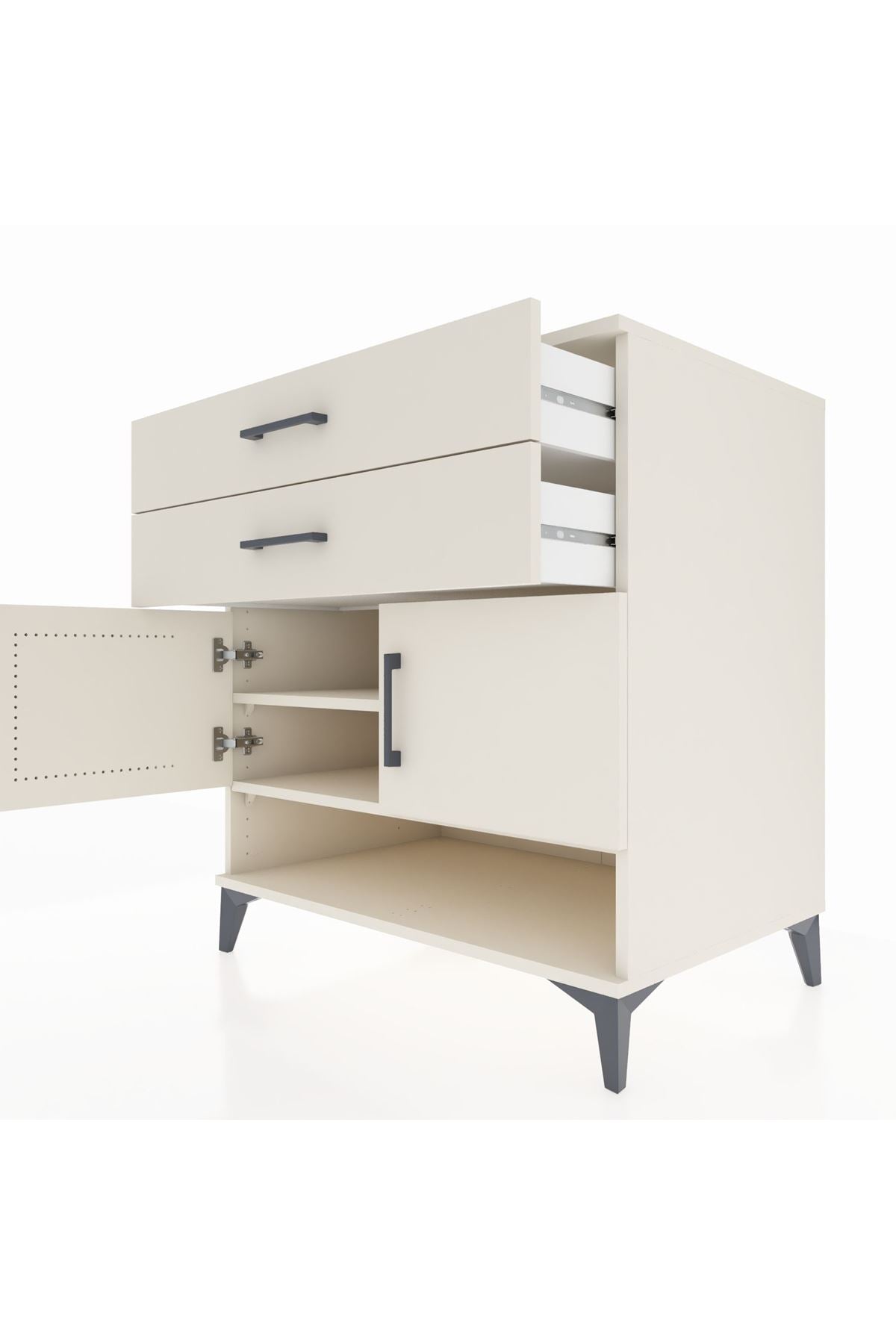 Kronos Şifonyer 2 Raflı 2 Çekmeceli 2 Kapaklı 88x59x96 - S70M046V1C