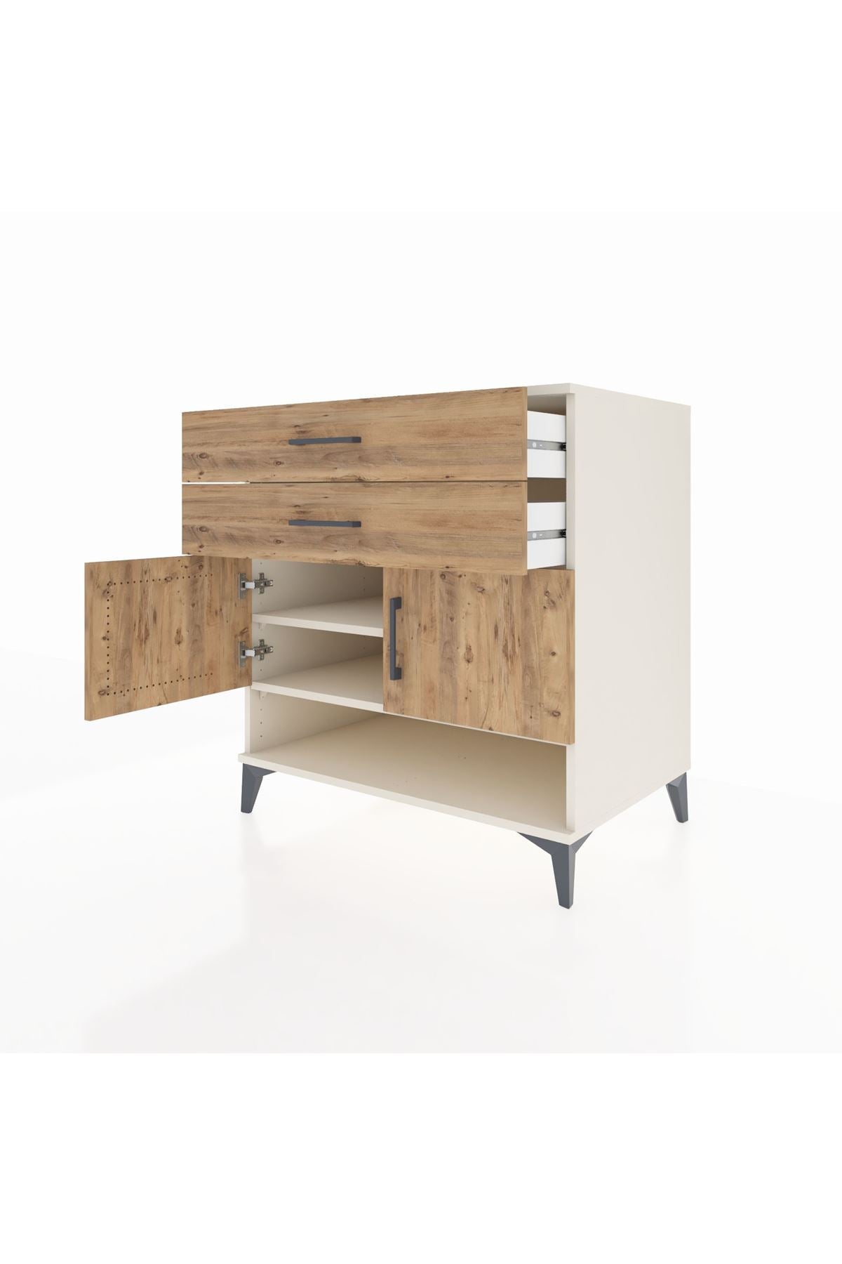 Kronos Şifonyer 2 Raflı 2 Çekmeceli 2 Kapaklı 88x59x96 - S70M046V3C