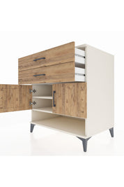Kronos Şifonyer 2 Raflı 2 Çekmeceli 2 Kapaklı 88x59x96 - S70M046V3C
