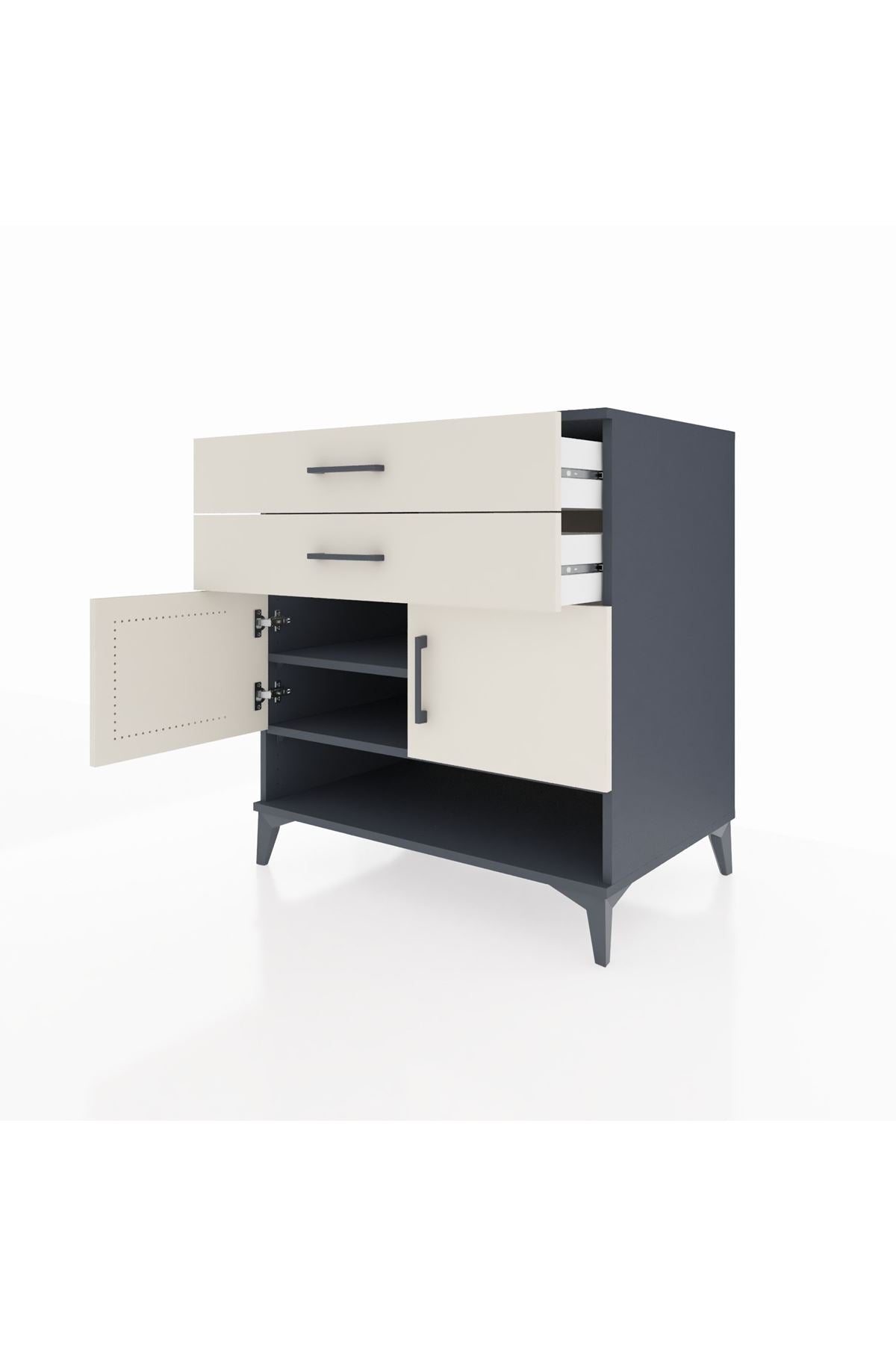 Kronos Şifonyer 2 Raflı 2 Çekmeceli 2 Kapaklı 88x59x96 - S70M046V4C