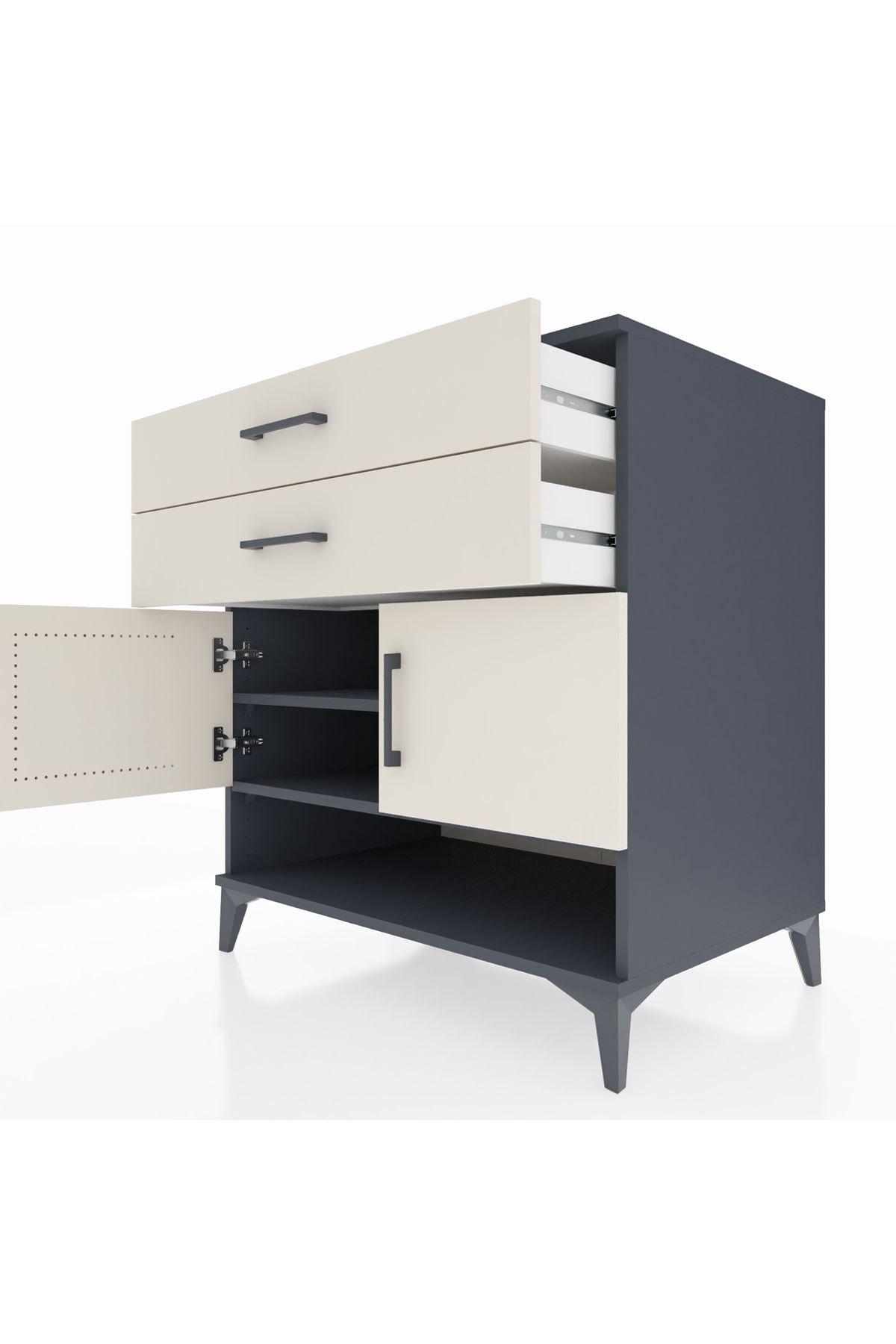 Kronos Şifonyer 2 Raflı 2 Çekmeceli 2 Kapaklı 88x59x96 - S70M046V4C