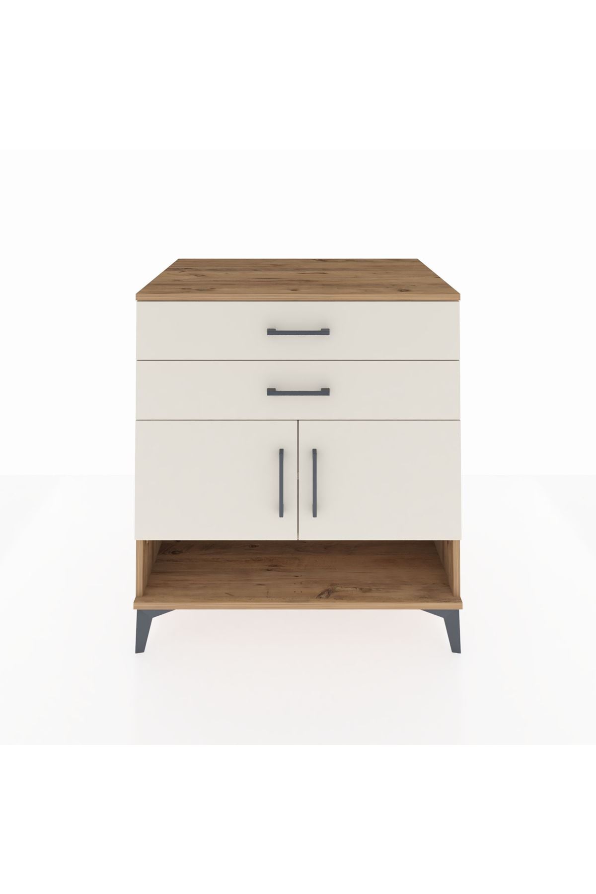 Kronos Şifonyer 2 Raflı 2 Çekmeceli 2 Kapaklı 88x59x96 - S70M046V7C
