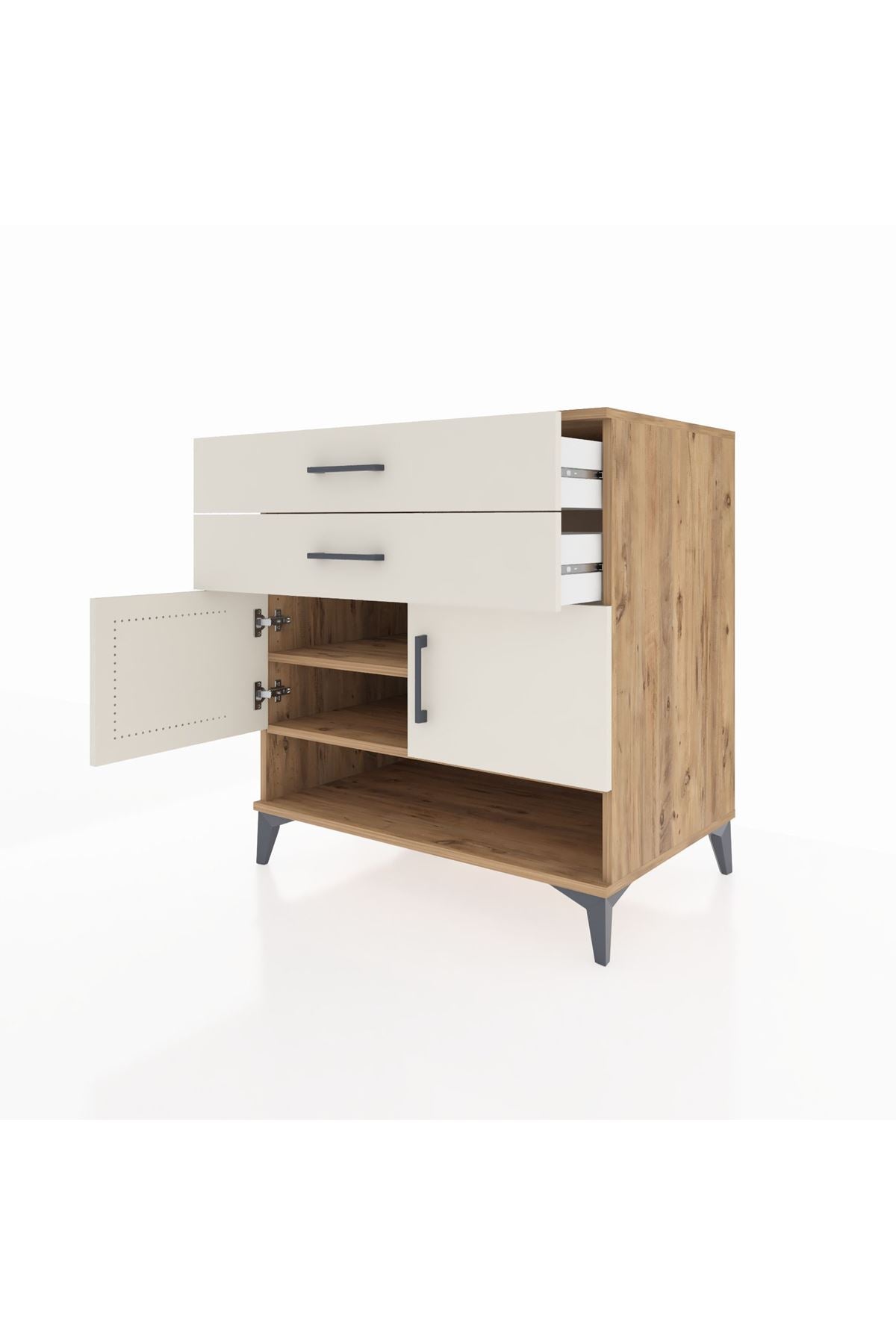 Kronos Şifonyer 2 Raflı 2 Çekmeceli 2 Kapaklı 88x59x96 - S70M046V7C