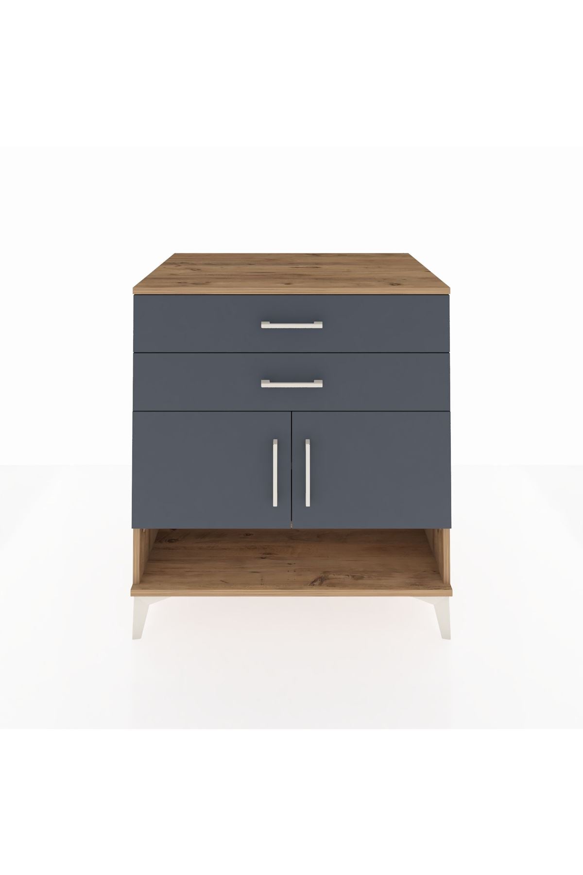 Kronos Şifonyer 2 Raflı 2 Çekmeceli 2 Kapaklı 88x59x96 - S70M046V8C