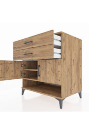 Kronos Şifonyer 2 Raflı 2 Çekmeceli 2 Kapaklı 88x59x96 - S70M046V9C