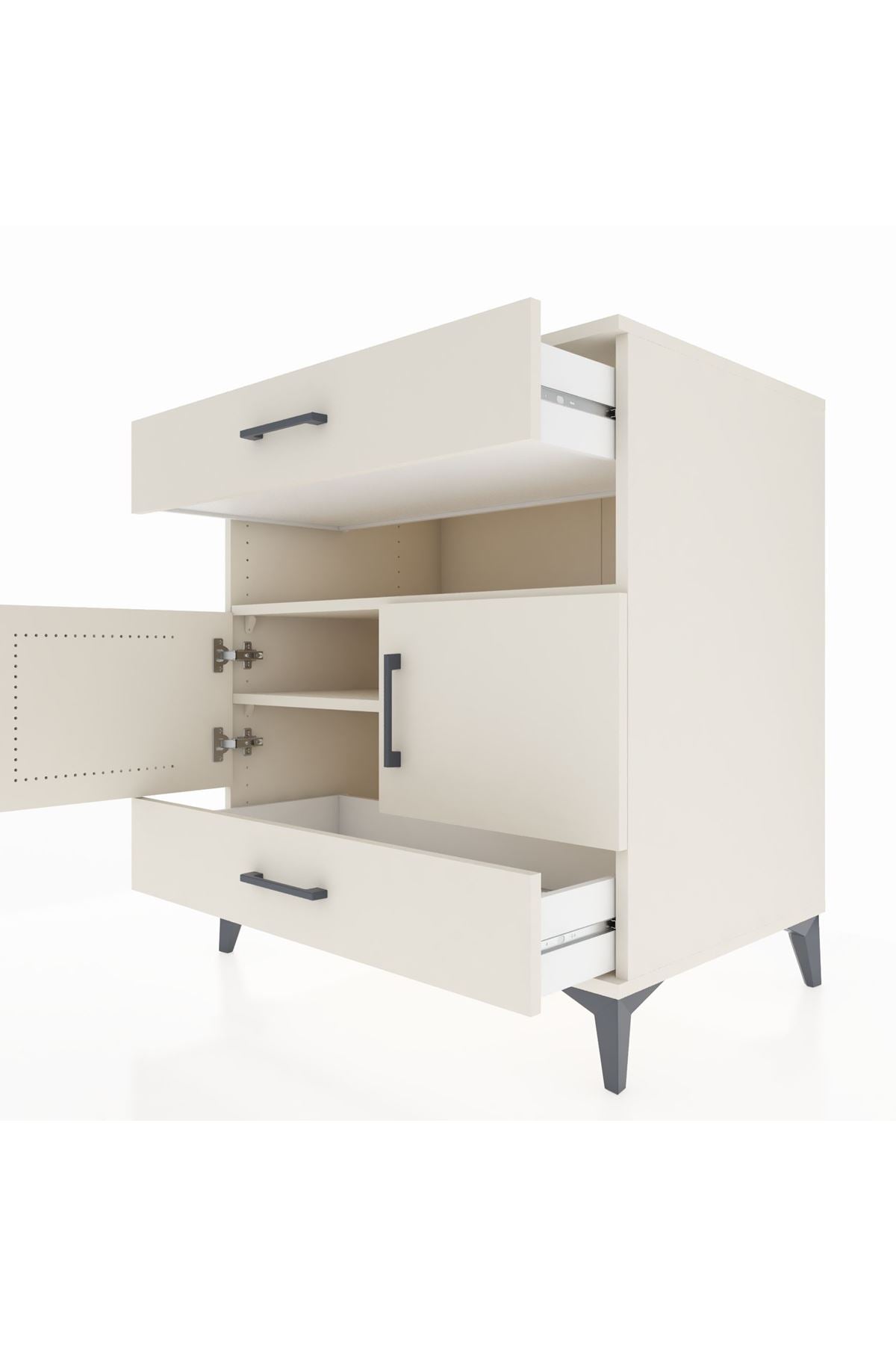 Kronos Şifonyer 2 Raflı 2 Çekmeceli 2 Kapaklı 88x59x96 - S70M047V1C