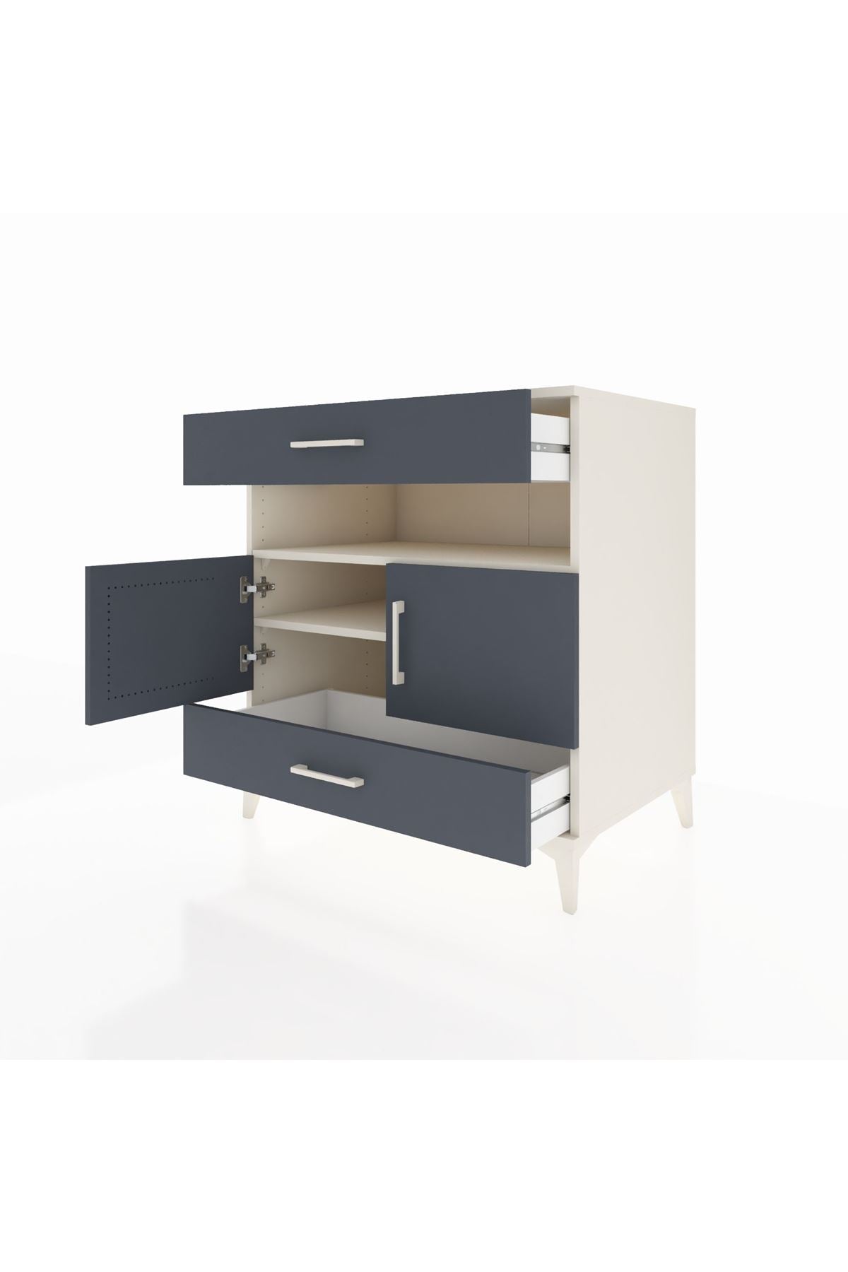 Kronos Şifonyer 2 Raflı 2 Çekmeceli 2 Kapaklı 88x59x96 - S70M047V2C