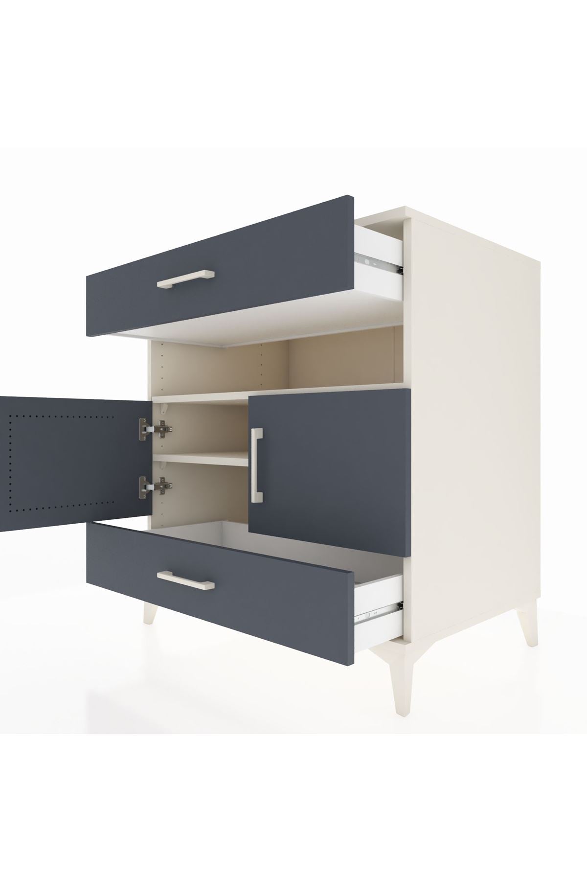 Kronos Şifonyer 2 Raflı 2 Çekmeceli 2 Kapaklı 88x59x96 - S70M047V2C