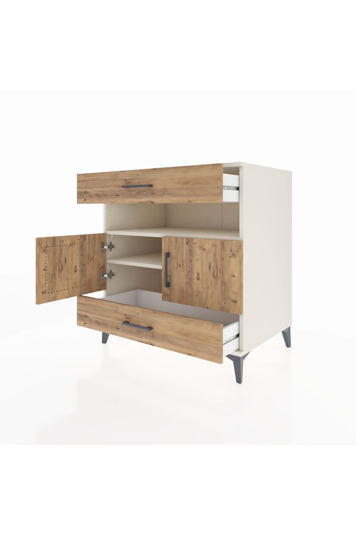 Kronos Şifonyer 2 Raflı 2 Çekmeceli 2 Kapaklı 88x59x96 - S70M047V3C