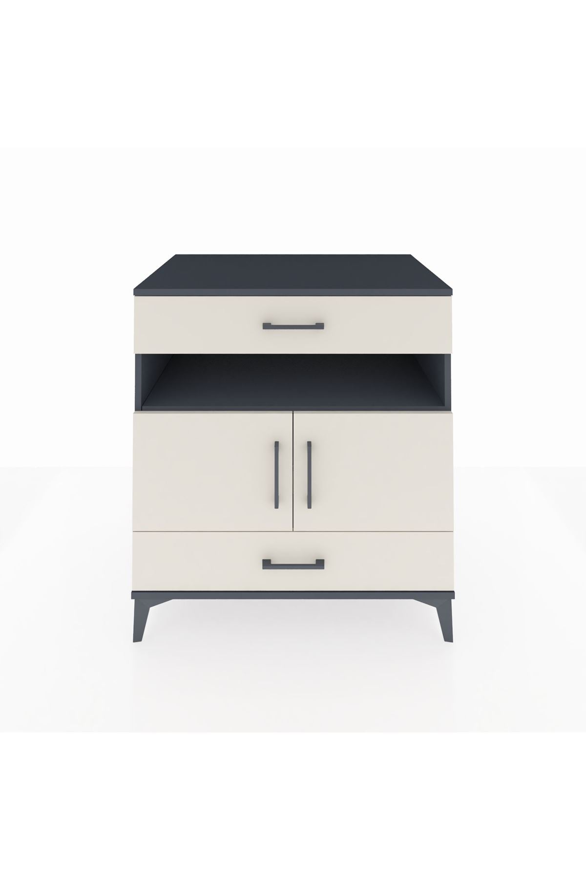 Kronos Şifonyer 2 Raflı 2 Çekmeceli 2 Kapaklı 88x59x96 - S70M047V4C