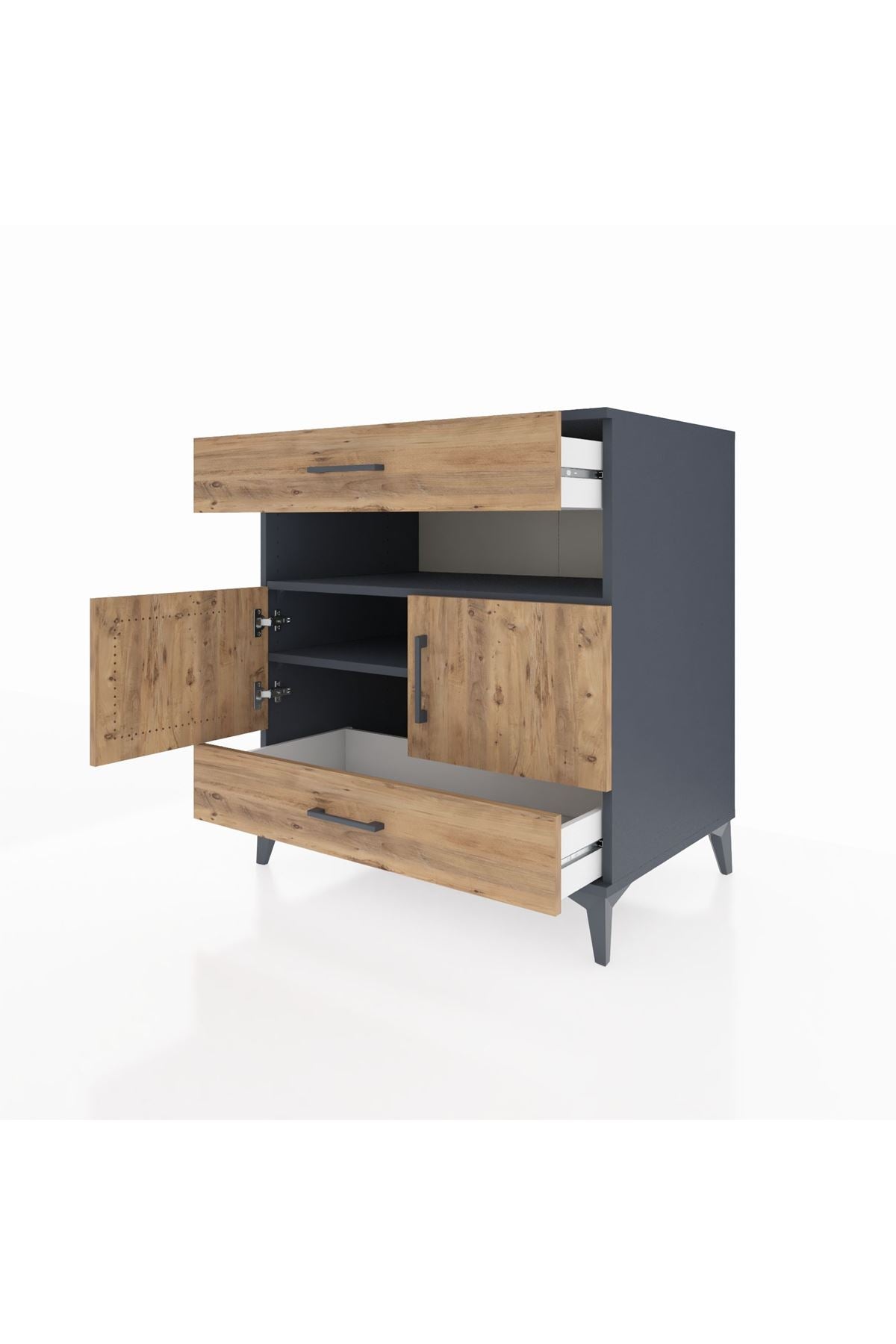 Kronos Şifonyer 2 Raflı 2 Çekmeceli 2 Kapaklı 88x59x96 - S70M047V6C
