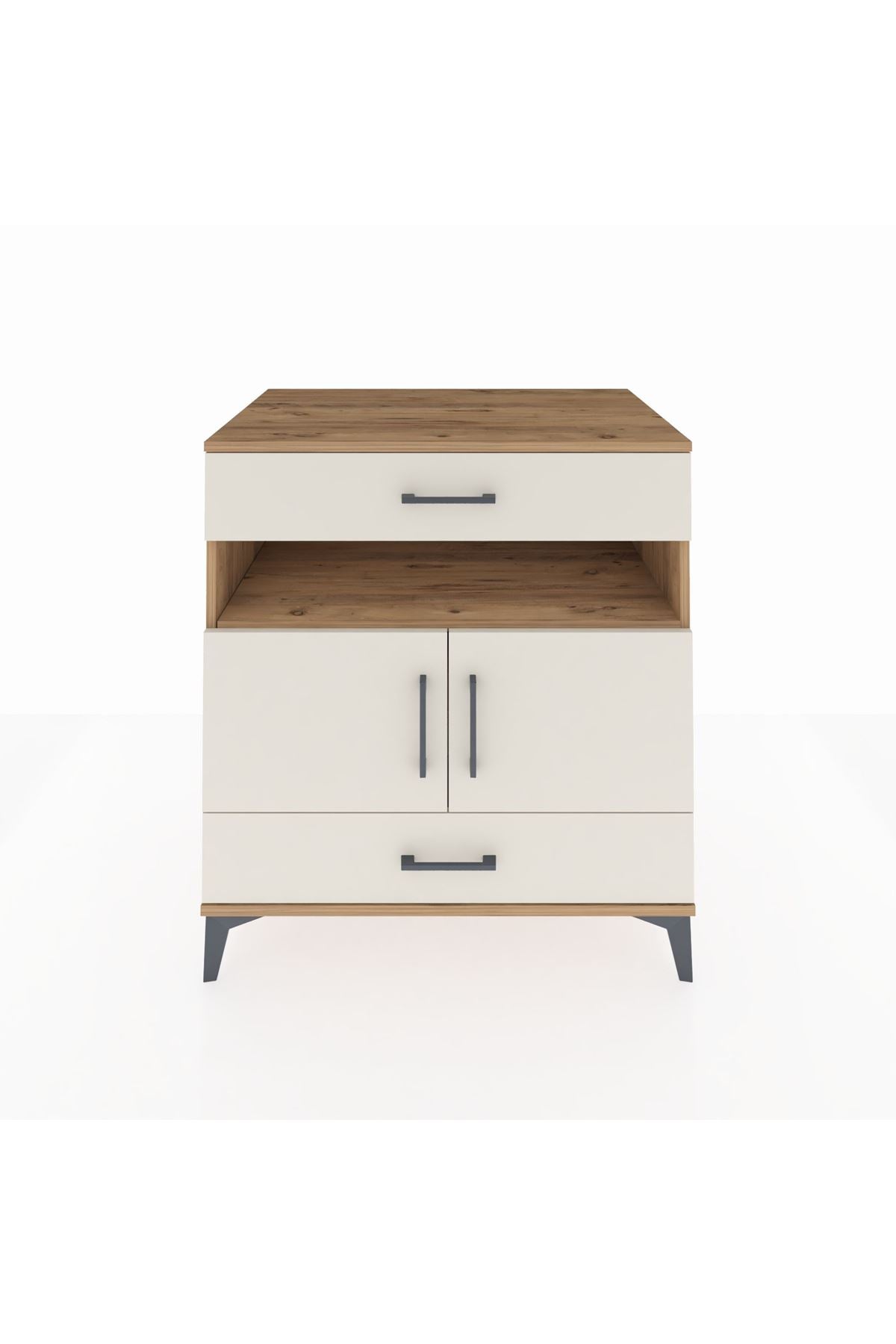 Kronos Şifonyer 2 Raflı 2 Çekmeceli 2 Kapaklı 88x59x96 - S70M047V7C