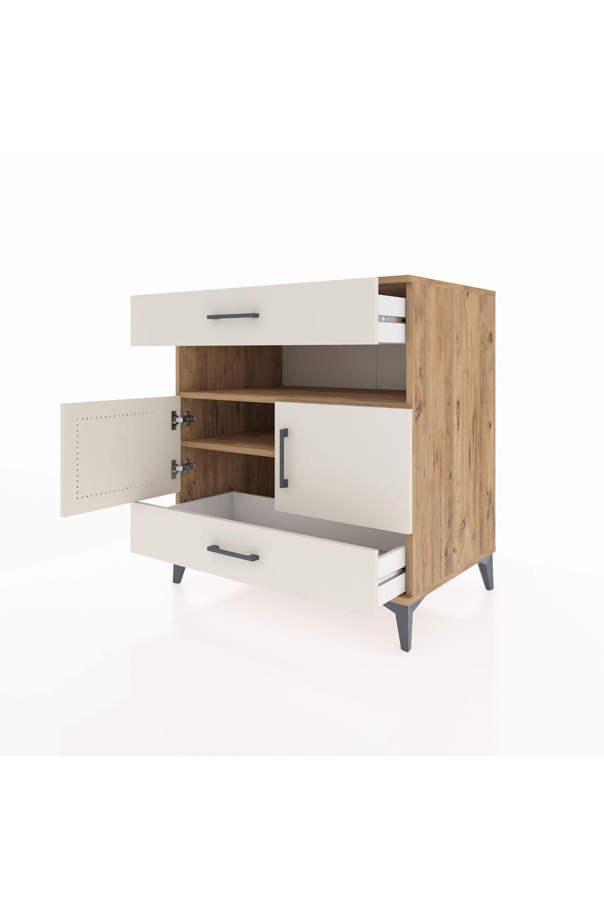 Kronos Şifonyer 2 Raflı 2 Çekmeceli 2 Kapaklı 88x59x96 - S70M047V7C