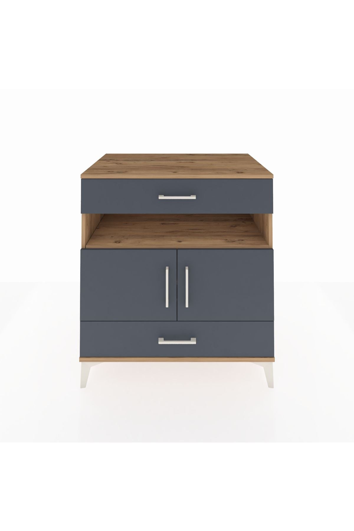 Kronos Şifonyer 2 Raflı 2 Çekmeceli 2 Kapaklı 88x59x96 - S70M047V8C