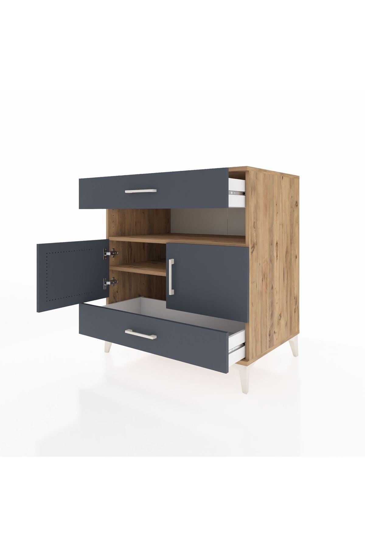 Kronos Şifonyer 2 Raflı 2 Çekmeceli 2 Kapaklı 88x59x96 - S70M047V8C