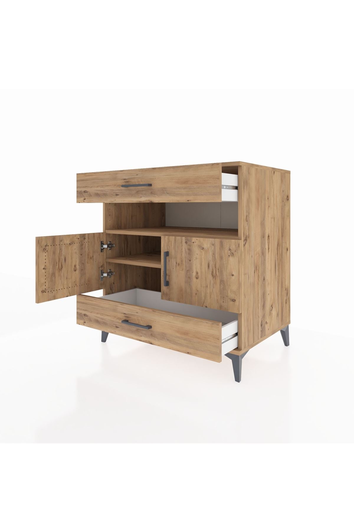 Kronos Şifonyer 2 Raflı 2 Çekmeceli 2 Kapaklı 88x59x96 - S70M047V9C