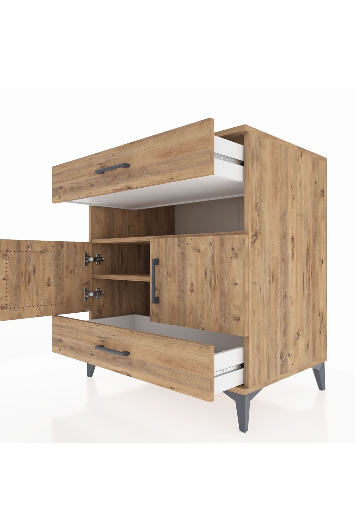 Kronos Şifonyer 2 Raflı 2 Çekmeceli 2 Kapaklı 88x59x96 - S70M047V9C
