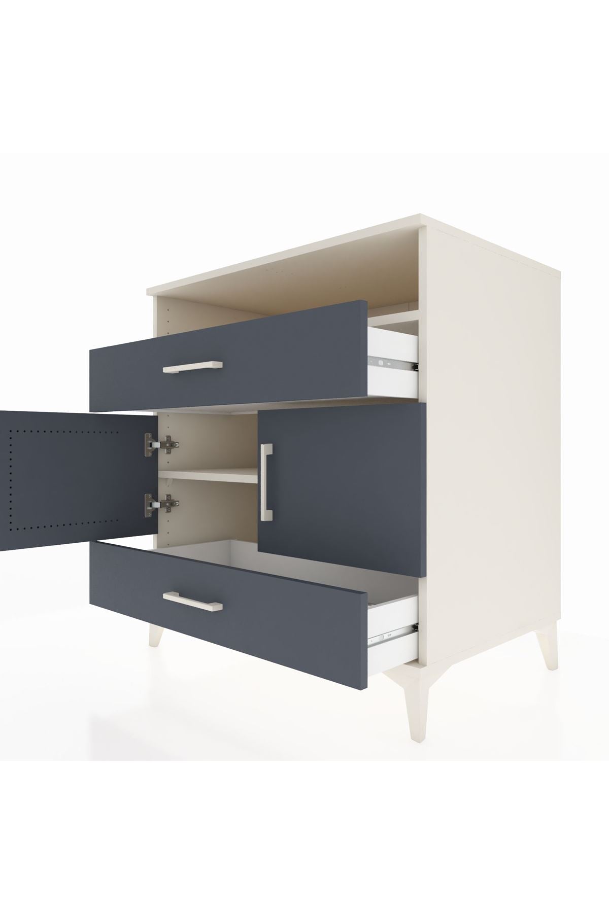 Kronos Şifonyer 2 Raflı 2 Çekmeceli 2 Kapaklı 88x59x96 - S70M048V2C