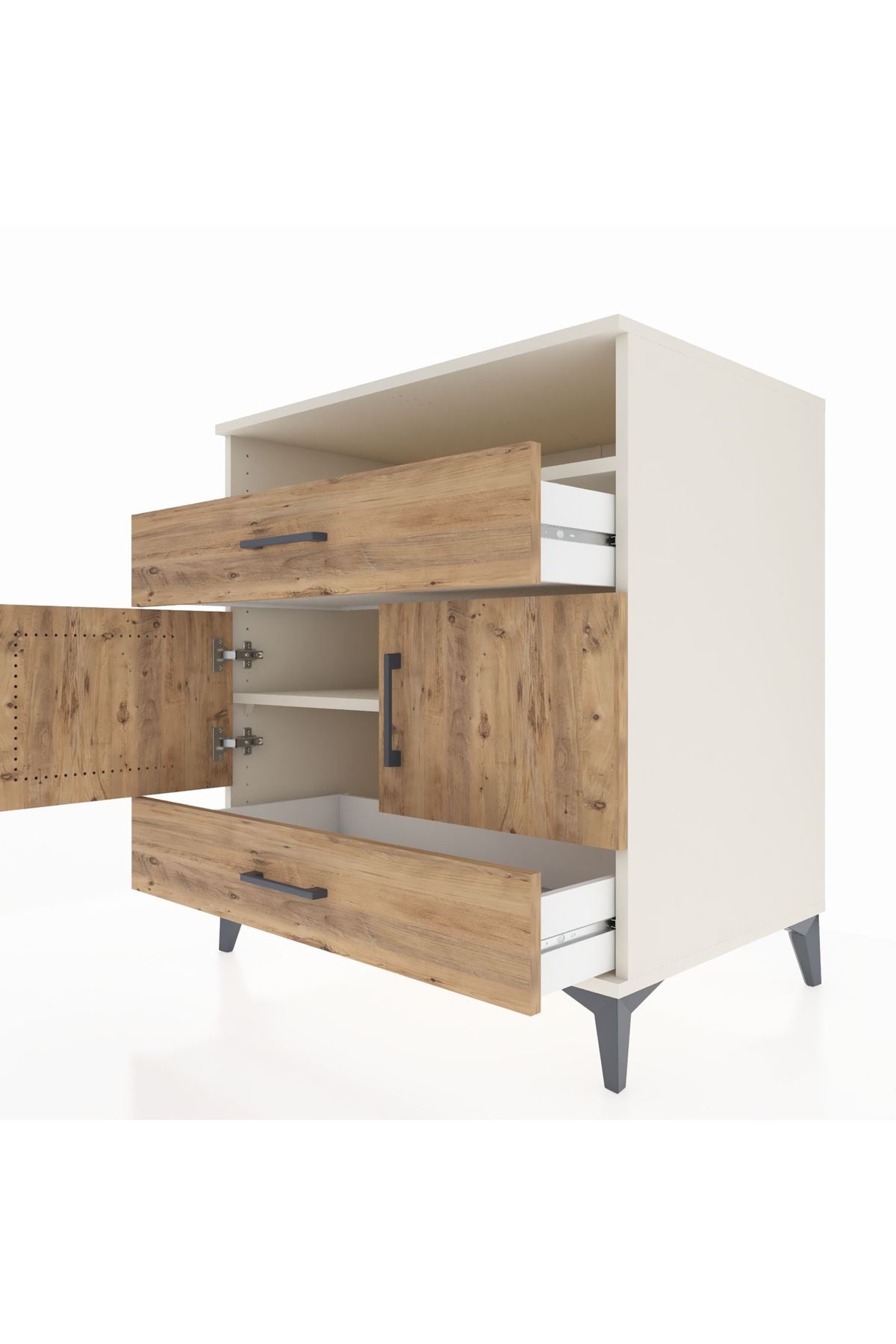 Kronos Şifonyer 2 Raflı 2 Çekmeceli 2 Kapaklı 88x59x96 - S70M048V3C