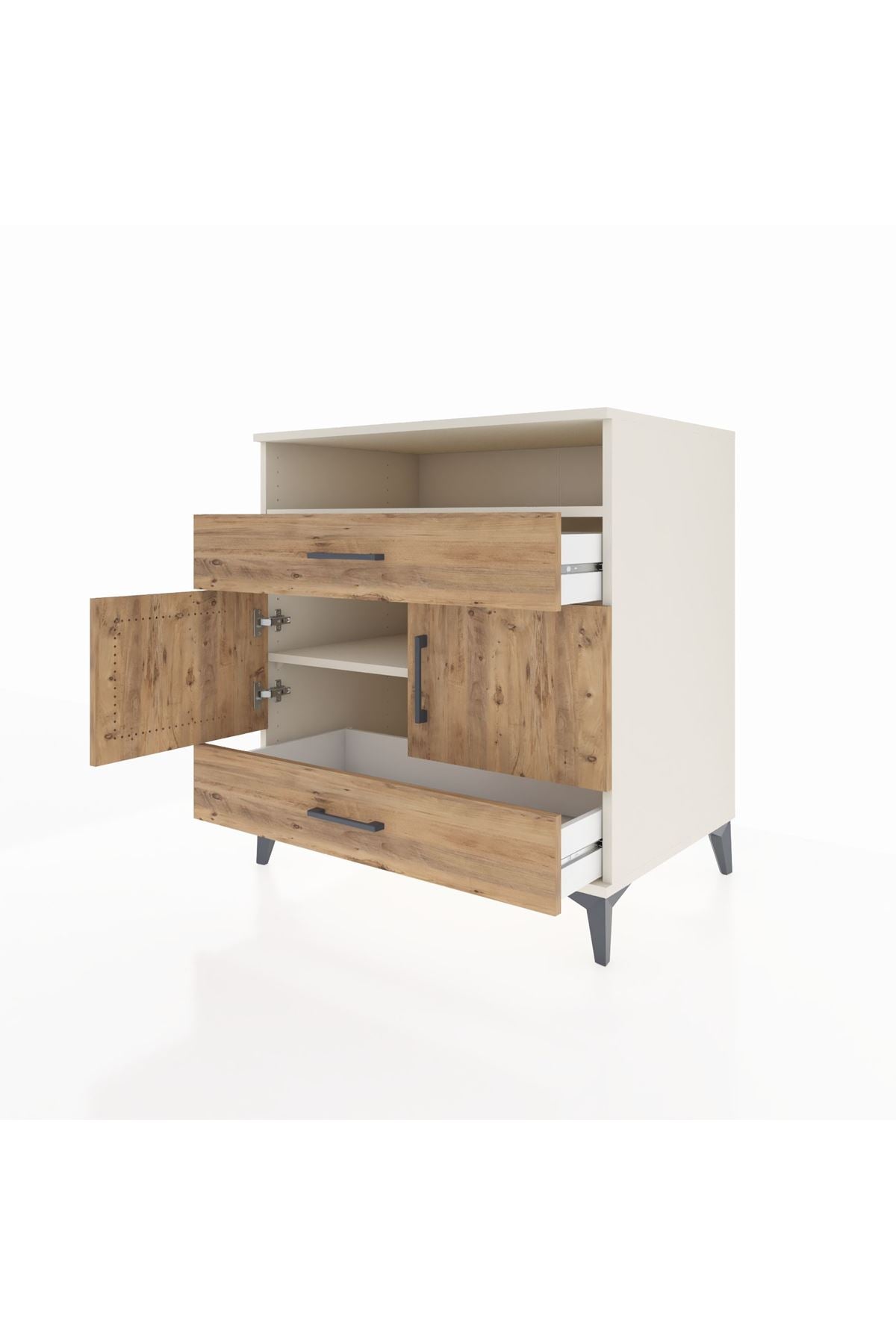 Kronos Şifonyer 2 Raflı 2 Çekmeceli 2 Kapaklı 88x59x96 - S70M048V3C