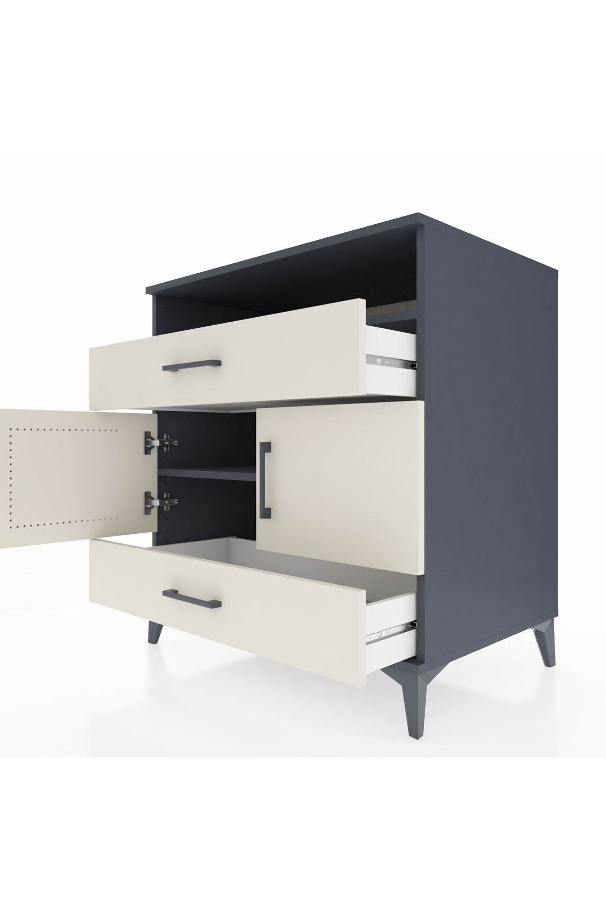 Kronos Şifonyer 2 Raflı 2 Çekmeceli 2 Kapaklı 88x59x96 - S70M048V4C