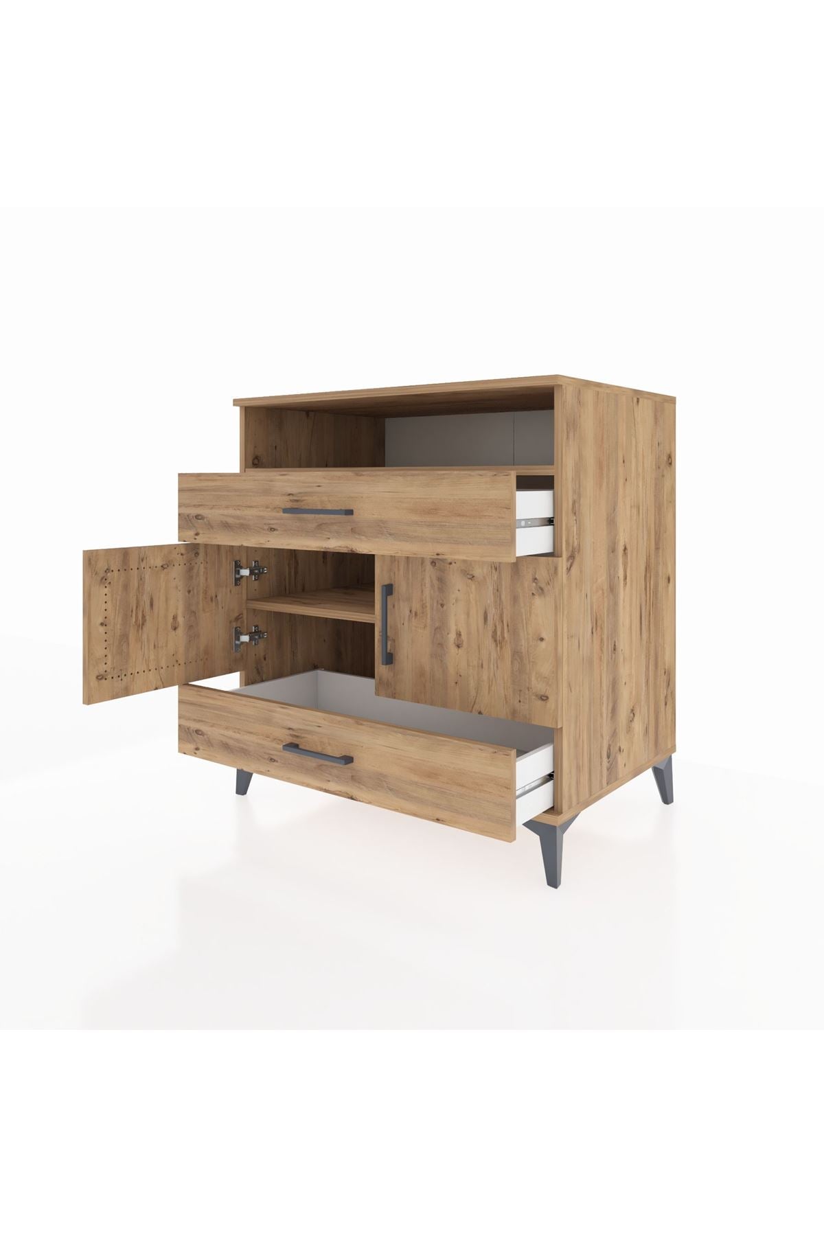 Kronos Şifonyer 2 Raflı 2 Çekmeceli 2 Kapaklı 88x59x96 - S70M048V9C